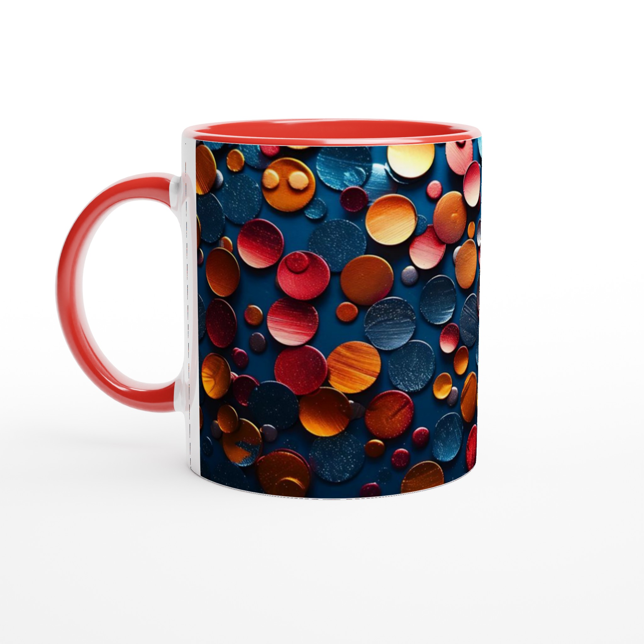 Abstrakt Punktmönster Keramikmugg – 11 oz i ditt val av sju livfulla färger 5 544cc354-4fc1-4a0c-afe4-26f3a1077c00