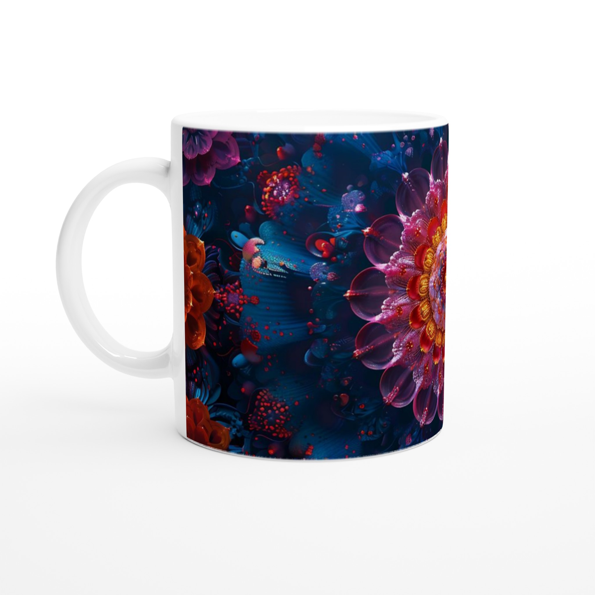 Kosmisk Blomstermugg – 11oz Keramisk Mugg med Hypnotisk Floral Design i Valfri Färg 1 54504d95-a0e3-4e40-af17-2051e9ba56e8