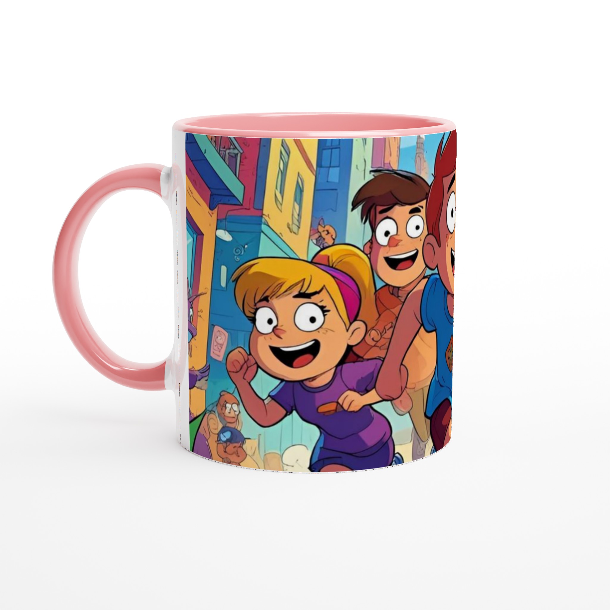 Vit 11oz keramisk mugg med färgsprakande äventyrsdesign i ditt val av sju livfulla färger 6 5452a2b1-6560-4424-8f4f-524560db47b3