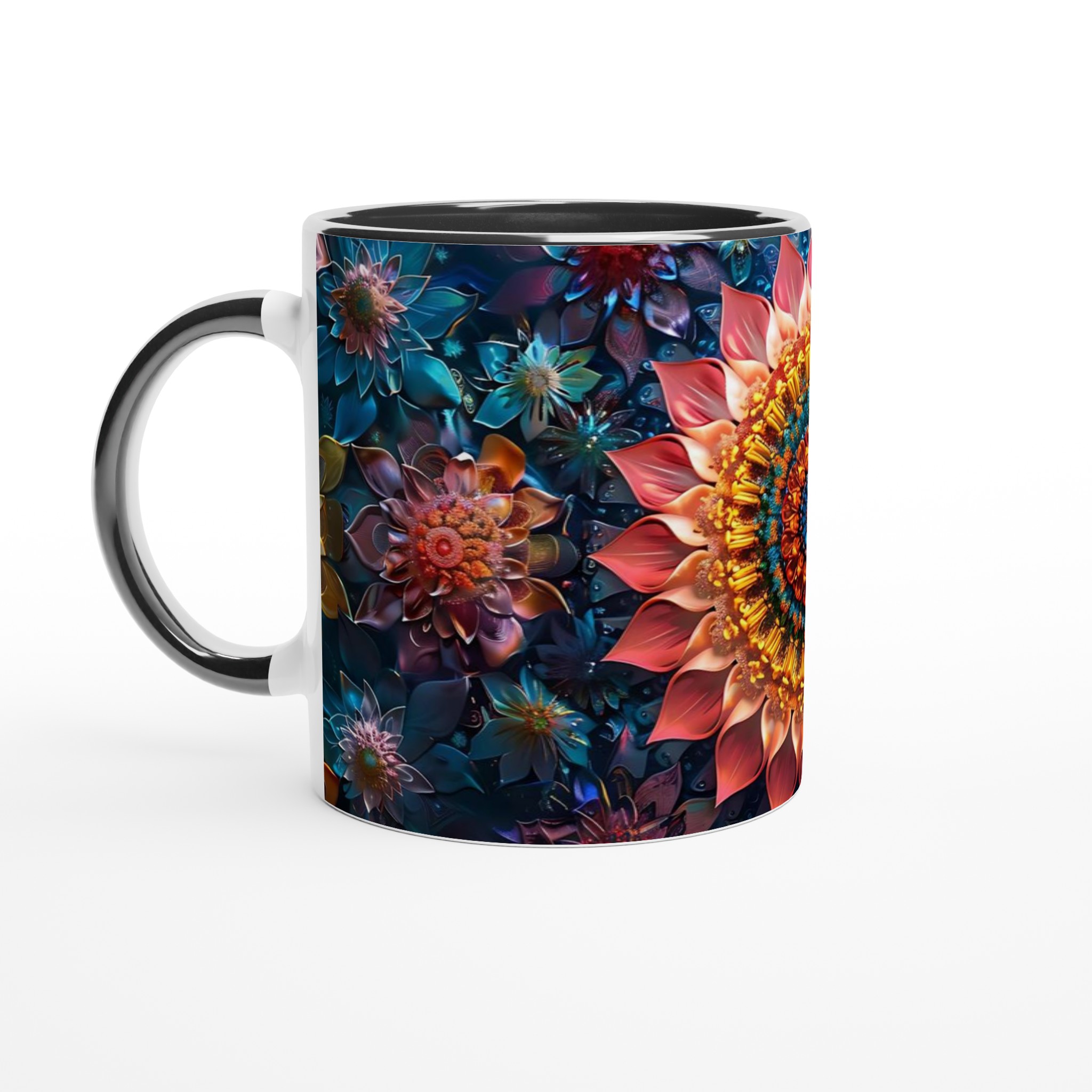 Kosmisk Blomsterglädje Keramikmugg - 11oz Mandala-Inspirerad Kaffekopp i Valfri Färg 4 545a630e-bdbe-4a47-bb45-6aee5cd4dc7c