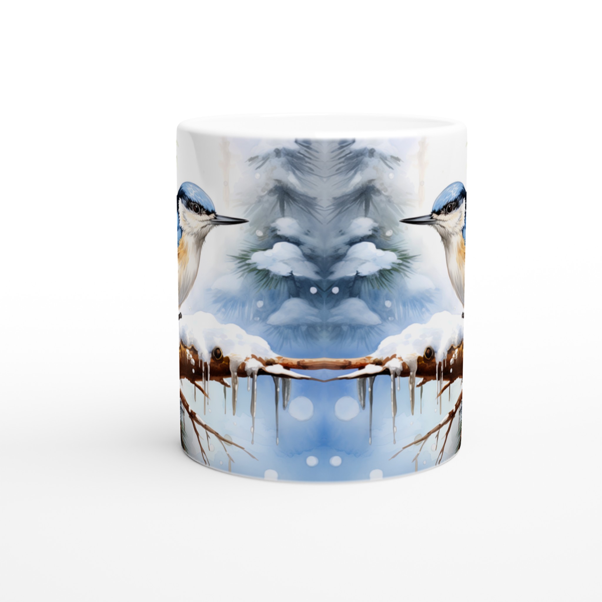 Vit 11oz keramisk mugg med vintrig fågelskönhet i flera färgalternativ 8 547d1dba-5f17-4edd-bae2-29bc9682b80d
