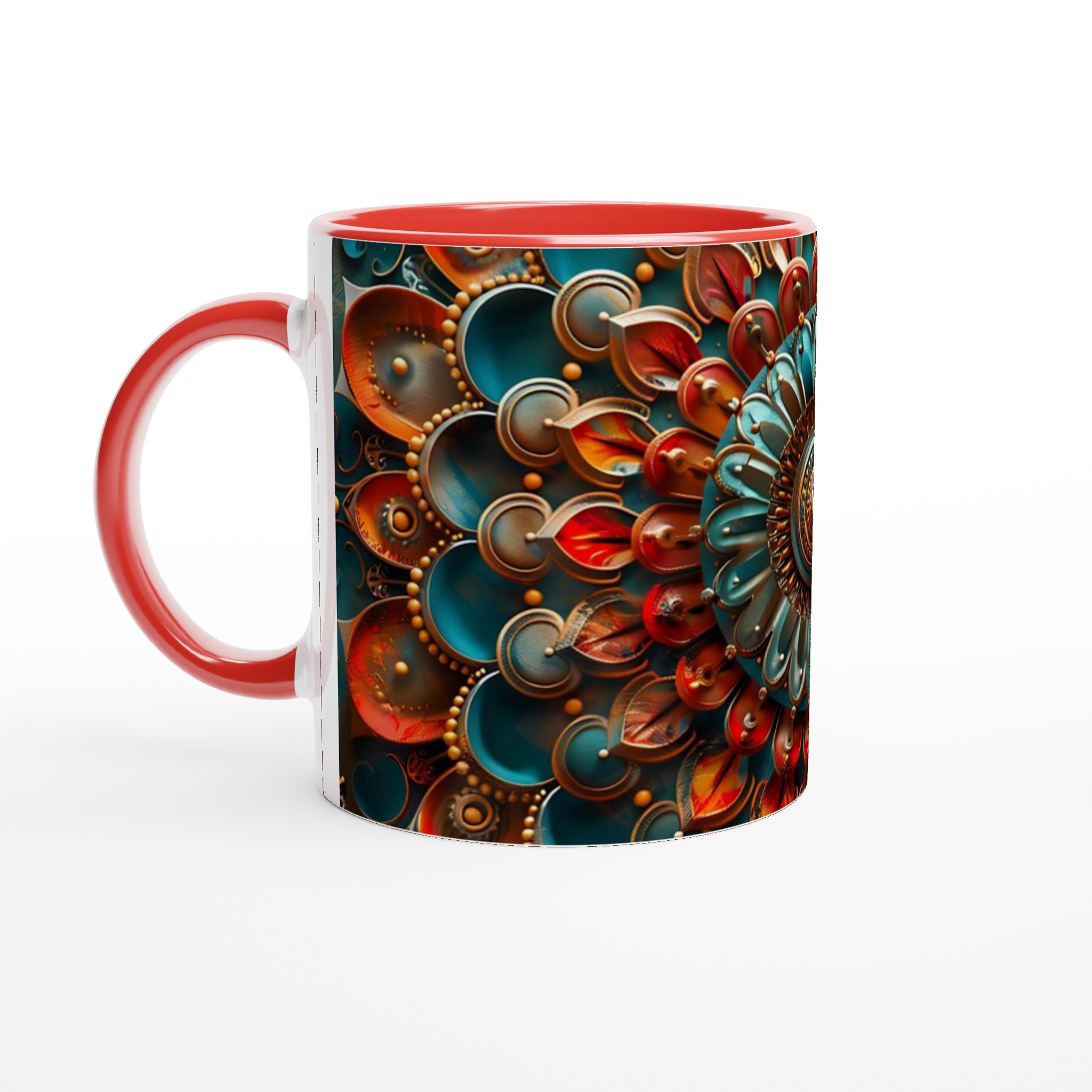 Abstrakt Mandala 11oz Keramikmugg – Teal, Roströd & Guld design i valfri färg 5 548c0167-559f-4eb1-98cc-1725f11e9b69