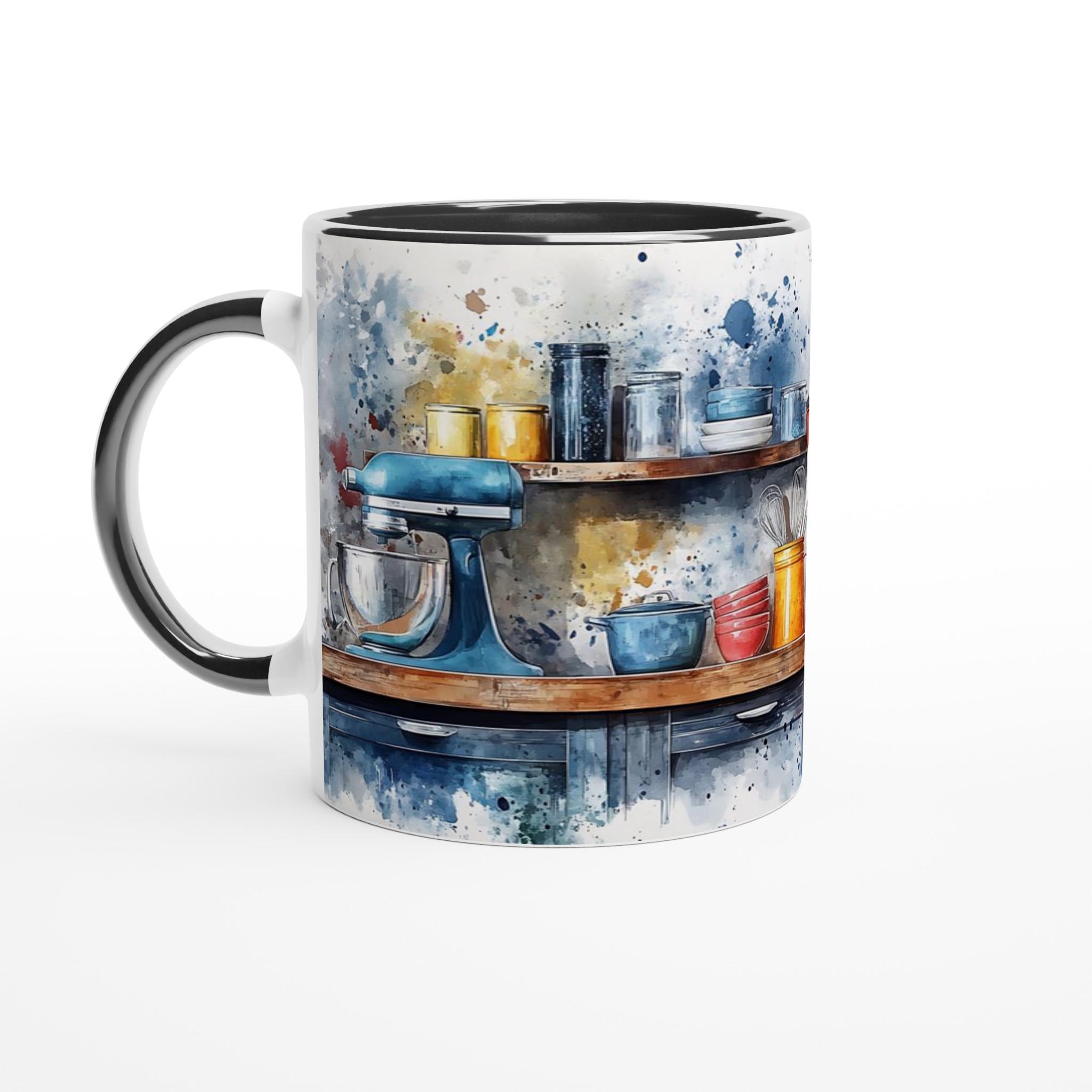 Konstnärlig Köksdetalj 11oz Keramisk Mugg – Färgglad Akvarellinspiration för Din Kaffestund 4 54911f4b-5f23-4102-aada-b9eee11ddfca