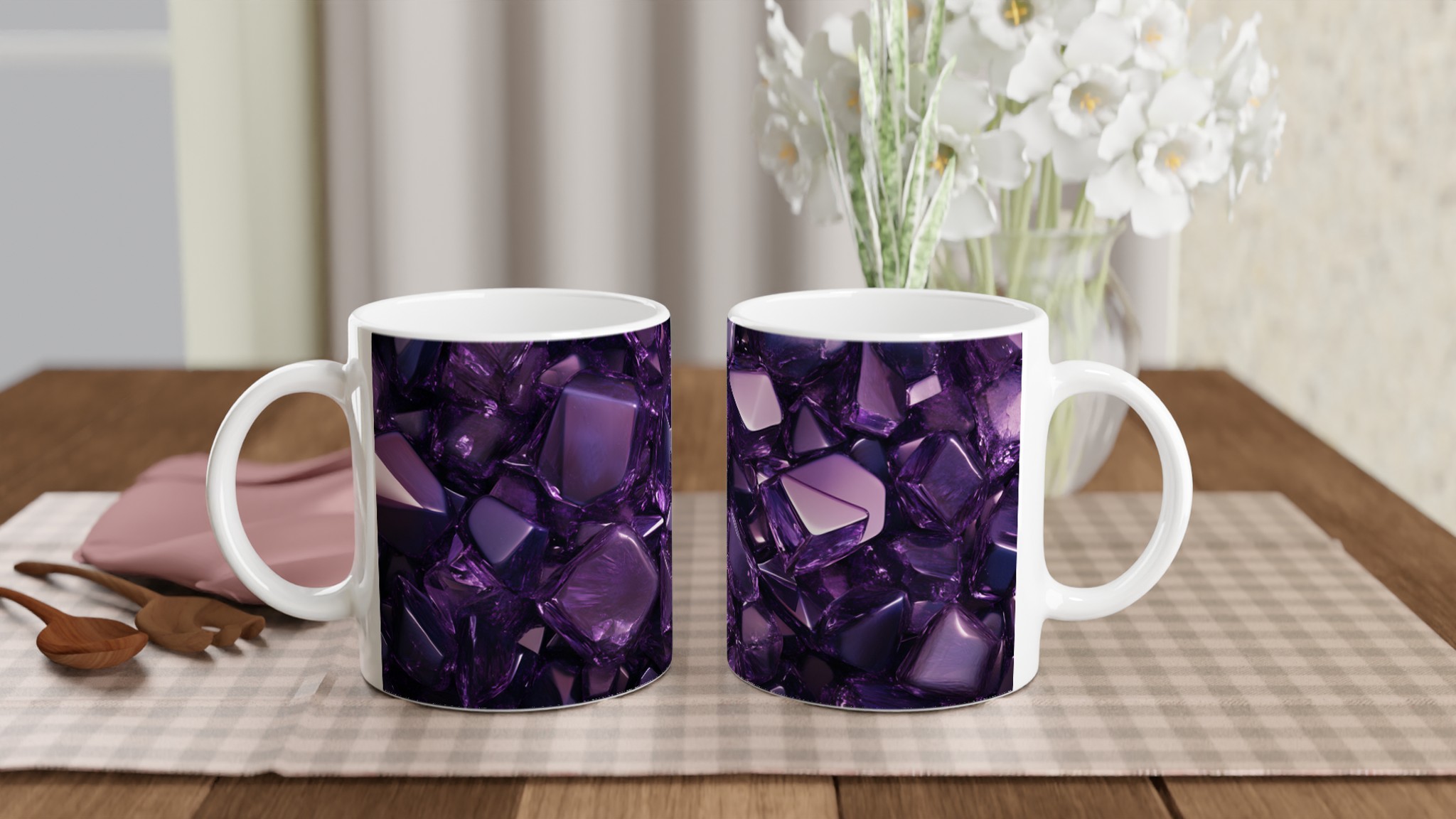 Lyxig 11oz Keramisk Mugg: Kristalliserad Lila Skönhet för Din Frukost & Fikastund 10 5495f515-298b-4980-887f-37929b998085
