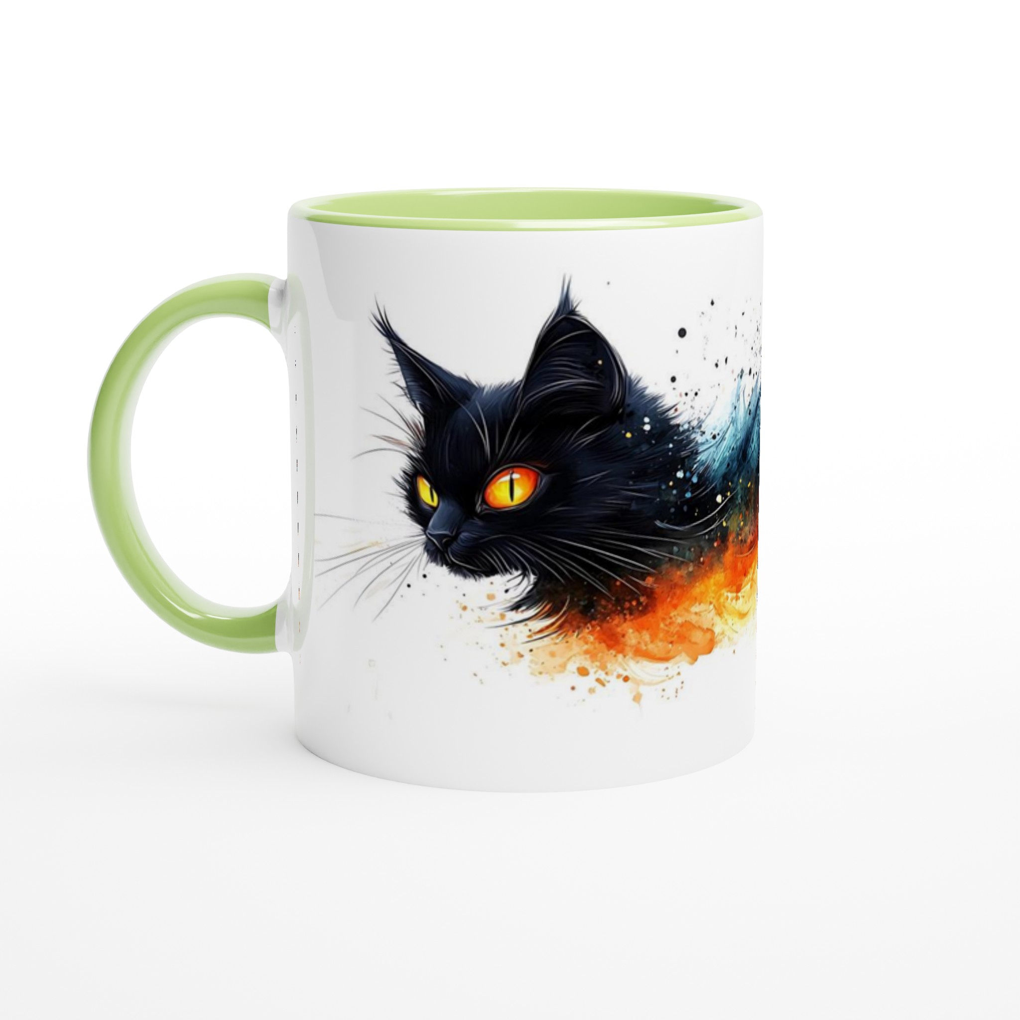 Mystisk Svart Katt Keramikmugg - Eld & Is Akvarell Konstverk i 7 färger 7 5498c0b4-9d1b-4787-a14f-d46ad9c17ad3