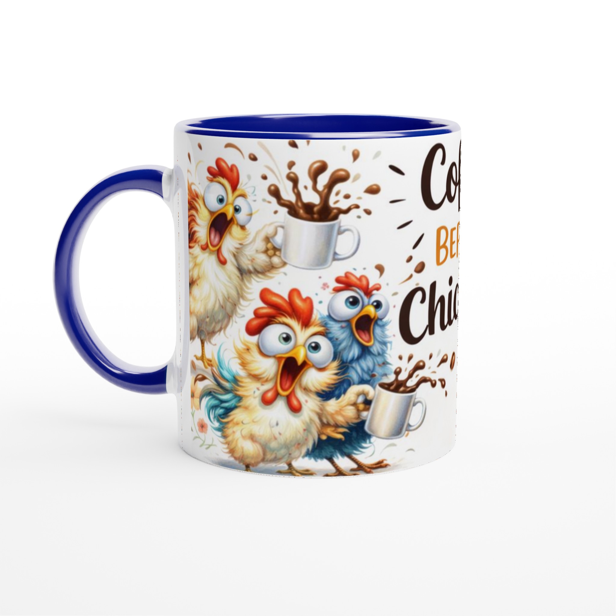Vit 11oz keramisk mugg med livfullt kaffekycklingmotiv i flera färger 2 54b4f8fe-7b6c-4695-95ea-9f6cc1bb4b7d