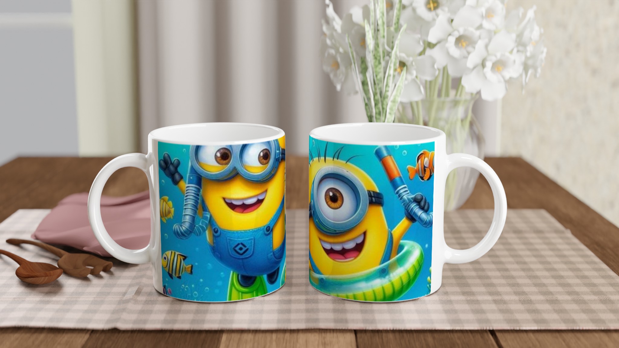 Vit 11oz keramisk mugg med färgstarkt Minions-motiv – välj bland flera glada färger 10 54bc67f5-c9fc-4d31-9514-ded938348ad1