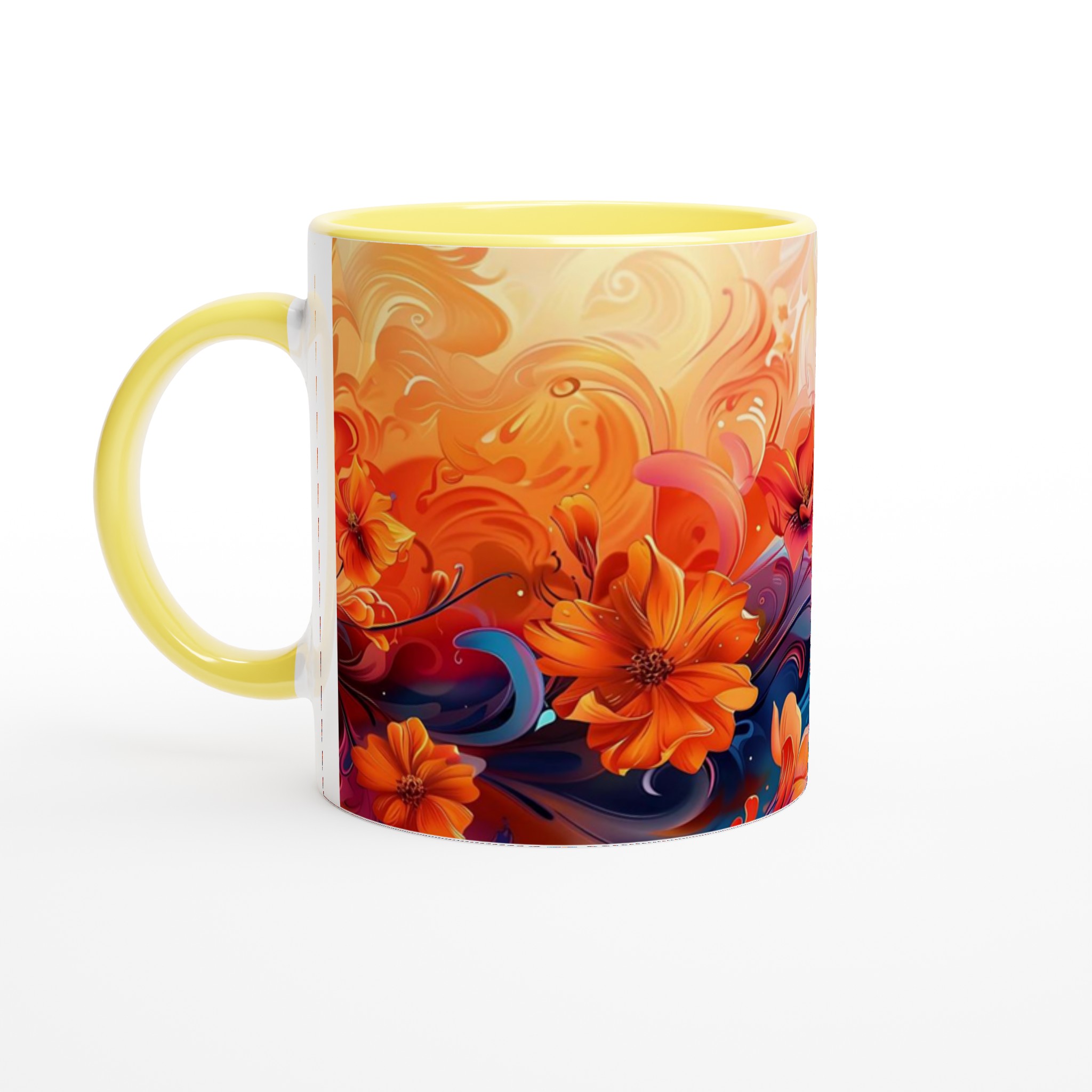 Abstrakt Blommig Konst Mugg – Livfulla Nyanser & Konstnärlig Elegans, Välj Bland Flera Färger 3 54bf6ff7-59a3-4278-b77e-3c4927c6a146