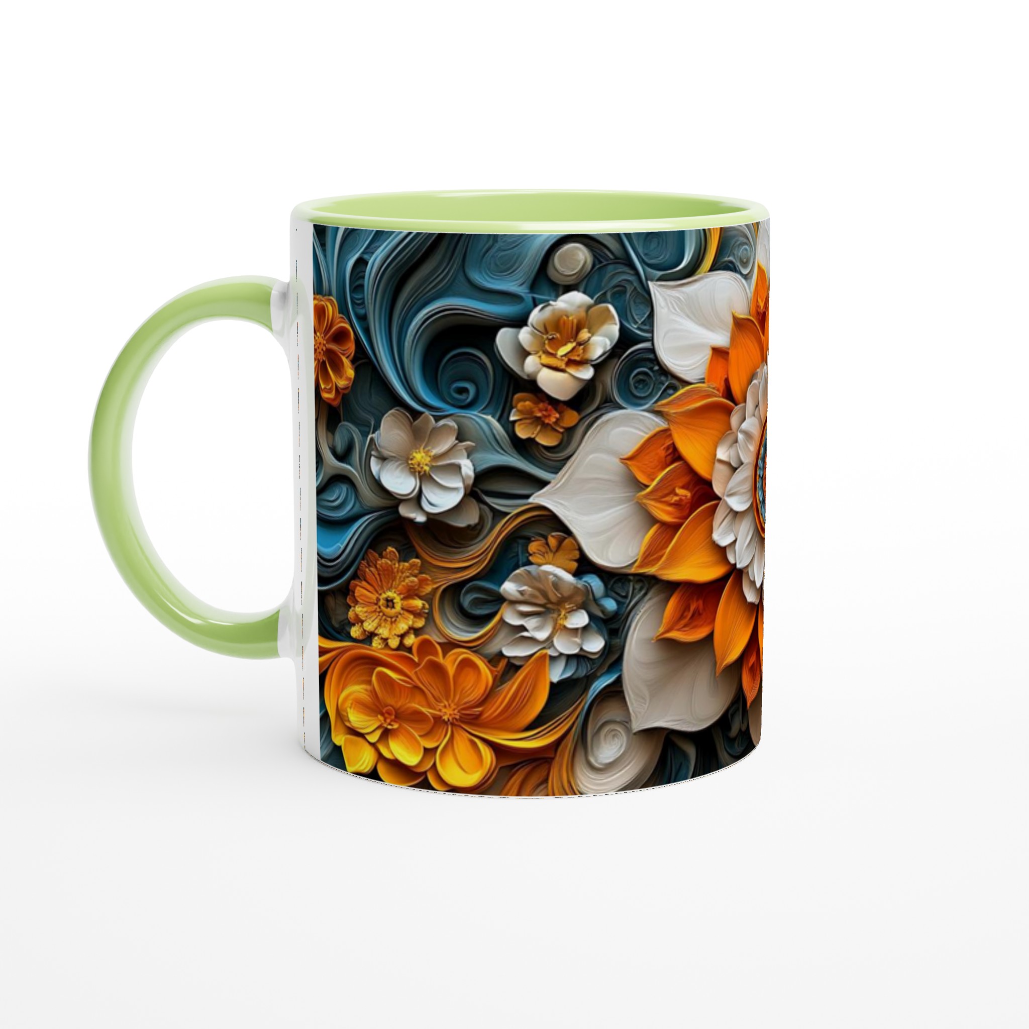 Abstrakt Mandala Konst Mugg – 11oz Keramisk Mugg i Ditt Val av 7 Levande Färger 7 54e220ff-137c-4d05-b2a4-c132433137e9