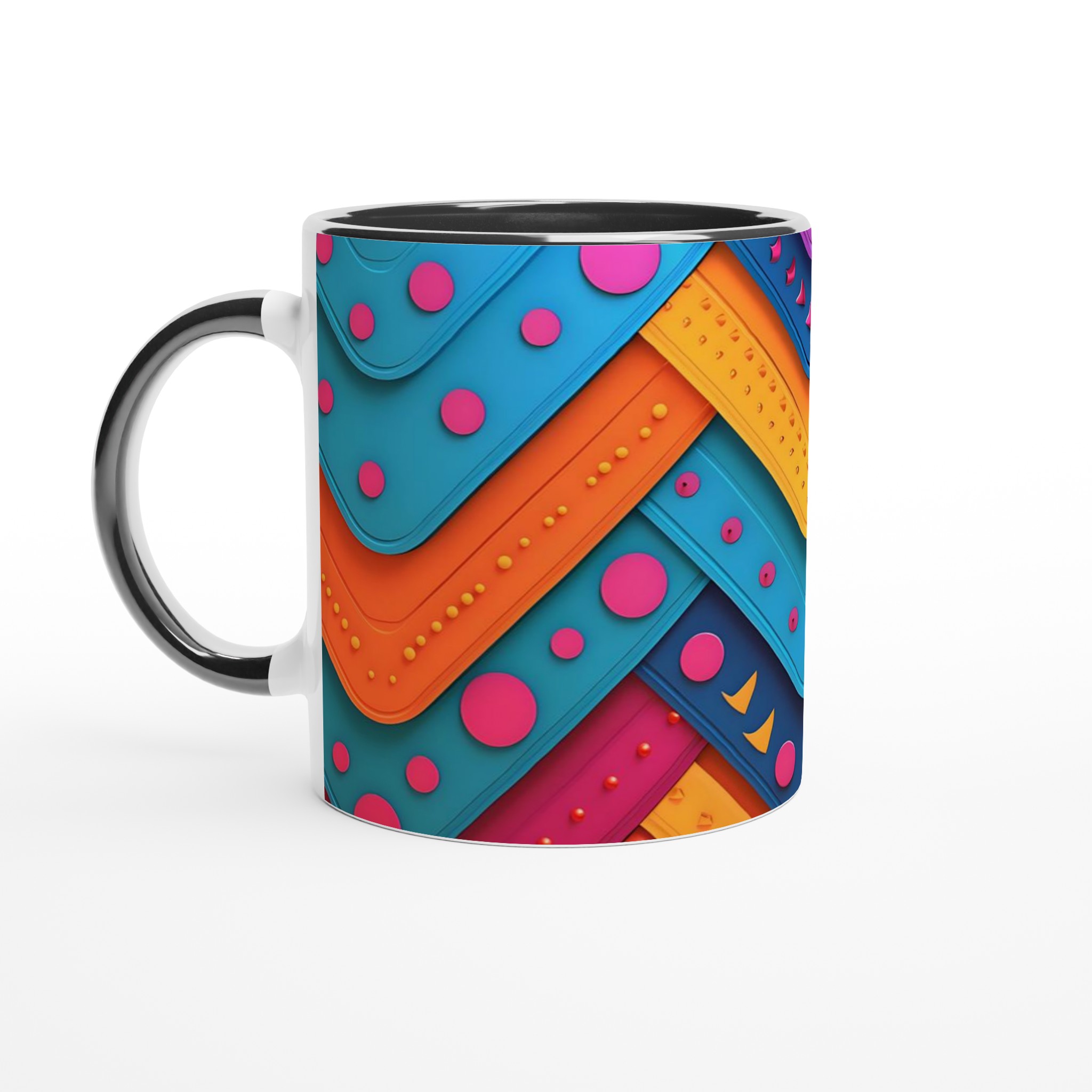 Mönstrad 11oz Keramisk Mugg - Livfulla Färgblock & Lekfull Design i Flera Färger 4 5500d60e-f570-4484-862c-19c96896b7ba