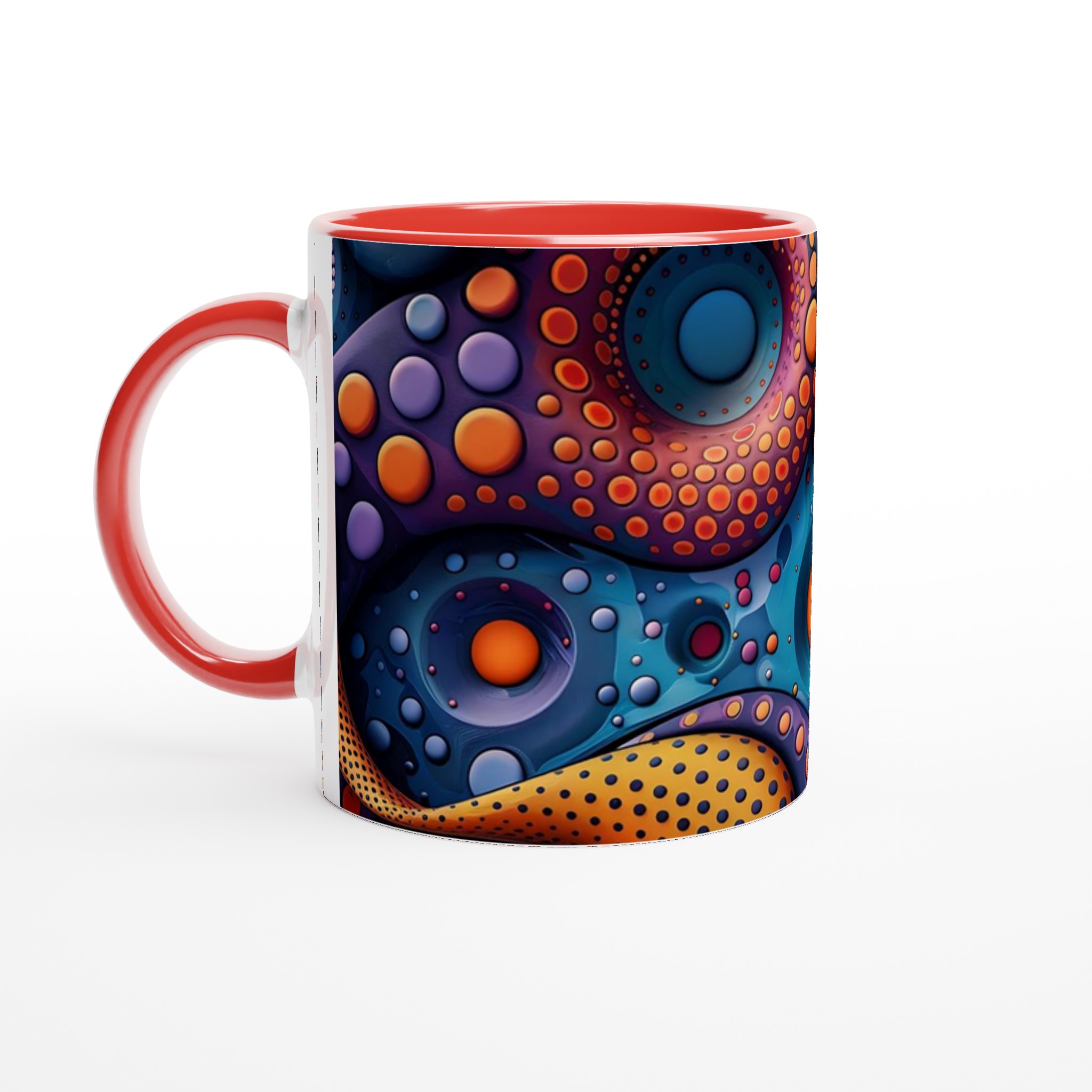 Abstrakt Bubbel Keramikmugg - Livfull Design i Blått & Orange, 11oz 5 556e400e-de72-440b-9d31-bca33cdd68ff