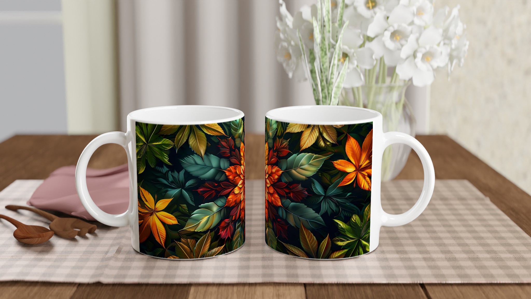 Tropisk Blomma Keramikmugg - Lyxig Design & Hållbar Kvalitet i Ditt Val av Färg 10 558706b4-4424-45e7-bd2e-0f33cd2c18b8