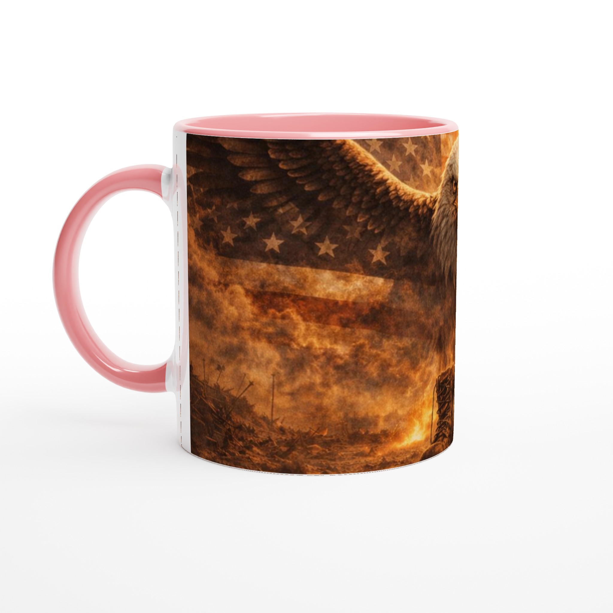 Vit 11oz keramisk mugg med majestätisk örn och patriotisk elddesign – välj bland färgstarka keramiska nyanser 6 558e999b-aa8d-42d9-b273-3d2b5c9ad550