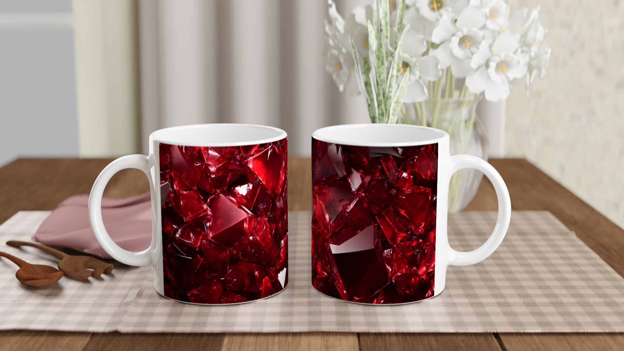 Rubinröd Kristallmugg – 11 oz Keramisk Mugg för Glänsande Morgonstunder 10 559d96c3-5016-4954-9862-ac472e30fa73