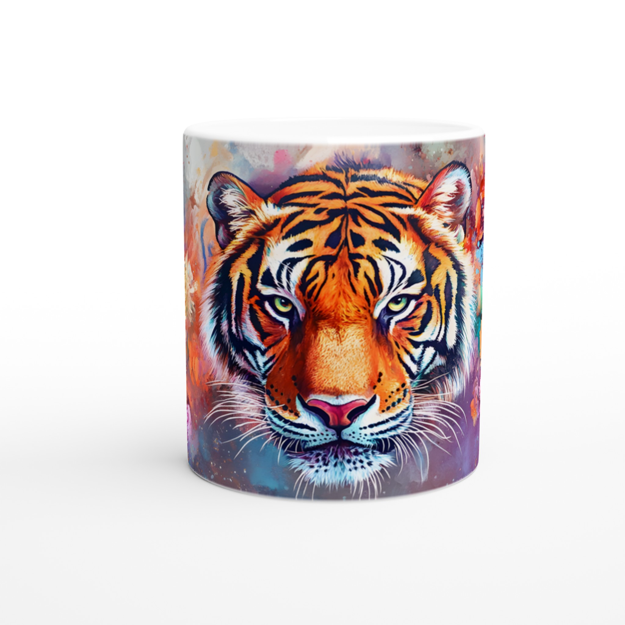 Abstrakt Tigermugg - 11oz Keramisk Kaffekopp med Färgstarkt Vattenfärgstryck, Välj Din Favoritfärg! 8 55e1d441-d323-4818-aa4f-49114da5d356
