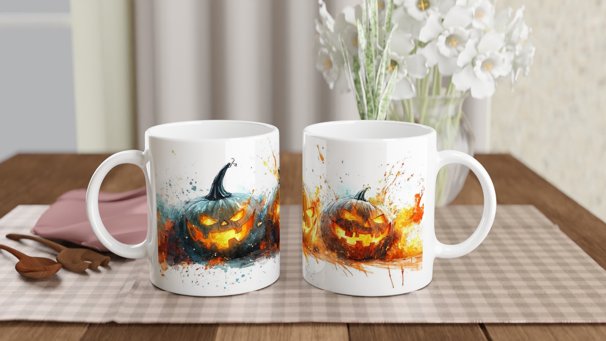 Spooky Watercolor Jack-o'-Lantern Keramikmugg – Perfekt för Halloween! 10 560fd42f-d2a7-42fd-bcda-a88f668d54e1
