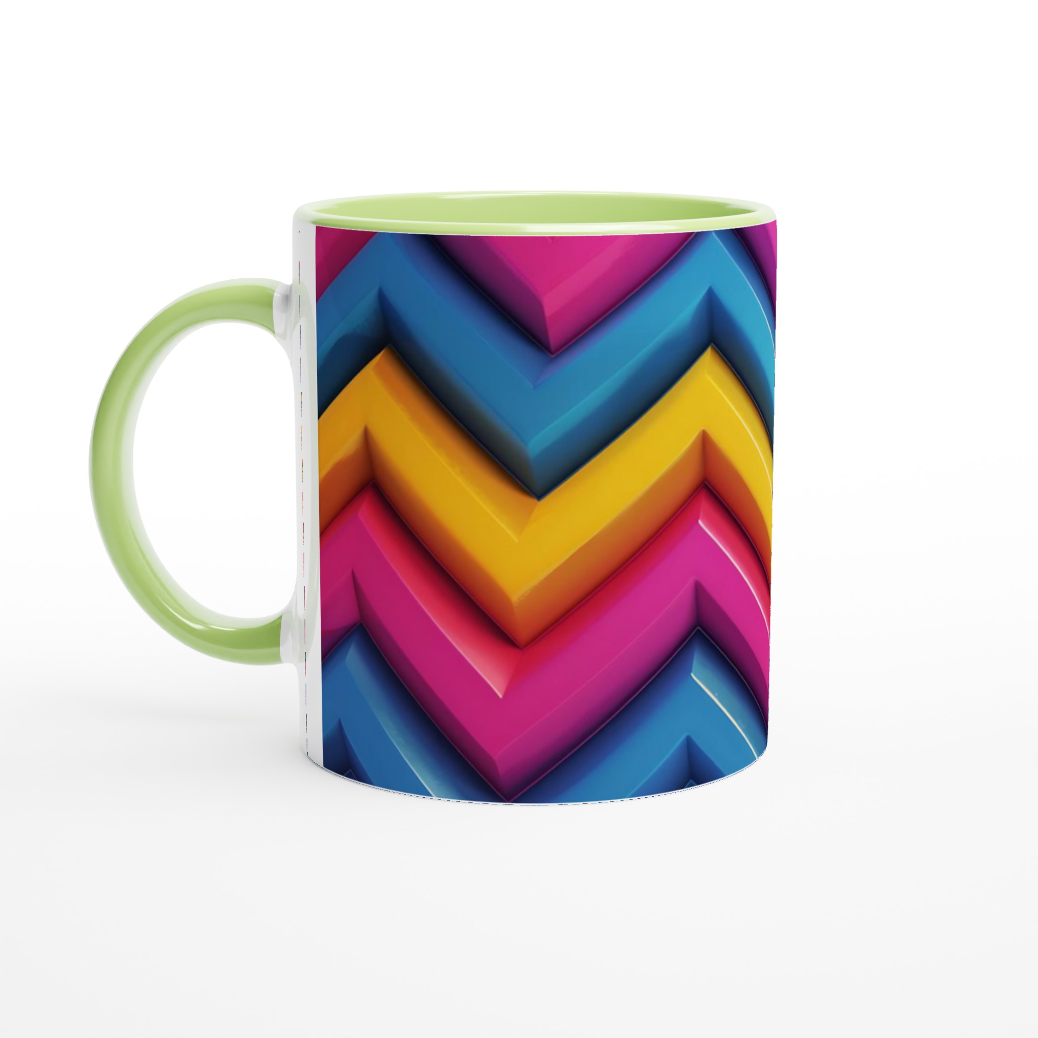 Färgglad Chevron Design Mugg – Livfull Keramikmugg i 7 Blanka Nyanser 7 5640a501-a64c-4fa0-a497-981c9f093d9a