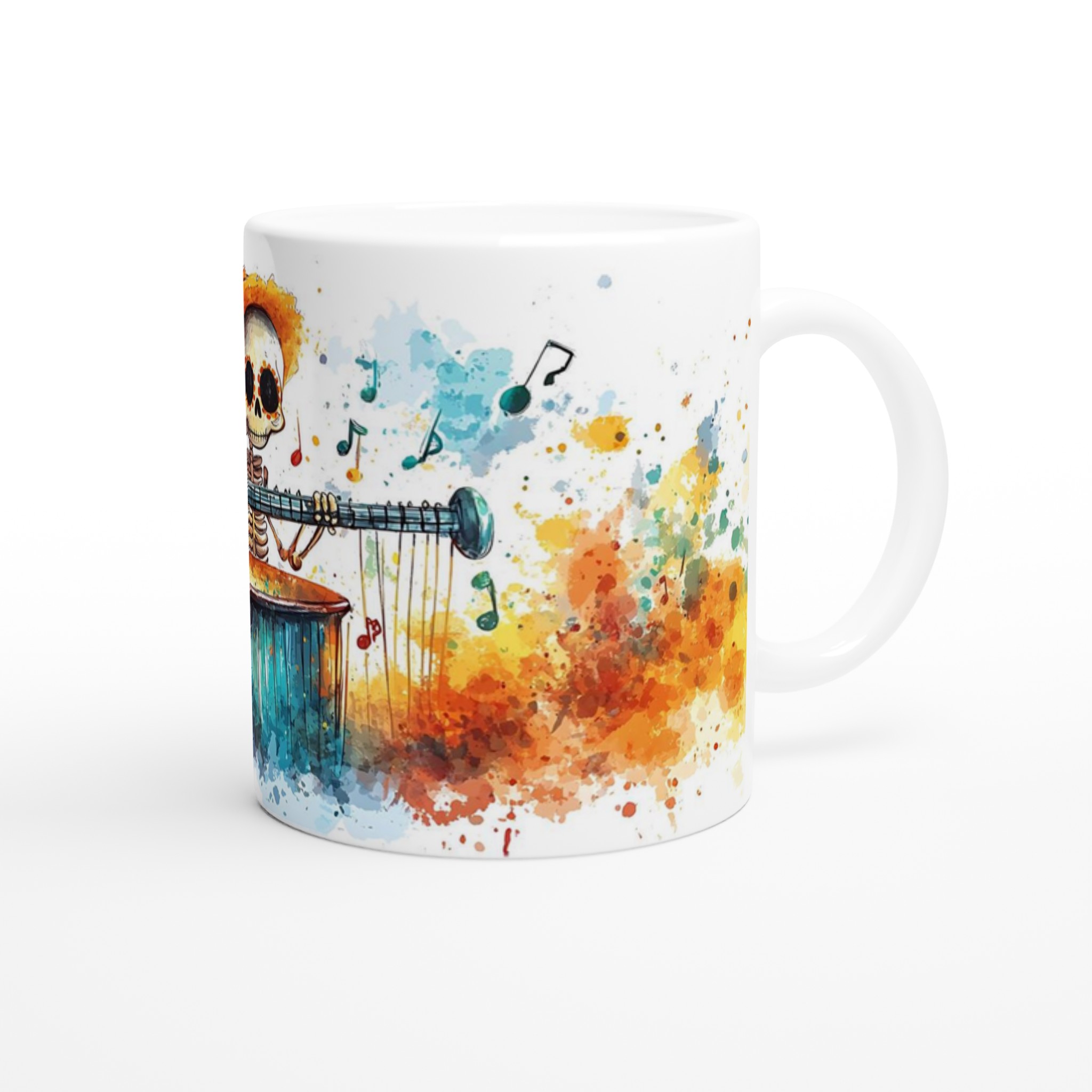 Fiesta Skelett & Akvarell Mugg - 11oz Keramik för Kaffe, Te & Glädje i Valfri Färg! 9 5671beae-686e-4c6d-8feb-512f6d6bd7a2
