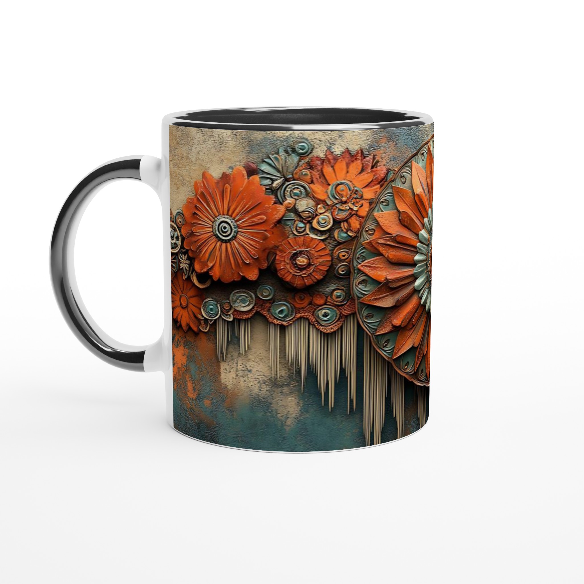 Abstrakt Mandala-inspirerad keramikmugg – Konstnärlig Kopp med Organiska Former och Rustika Toner 4 5673da31-0b94-4b44-8524-84e981e90dc3