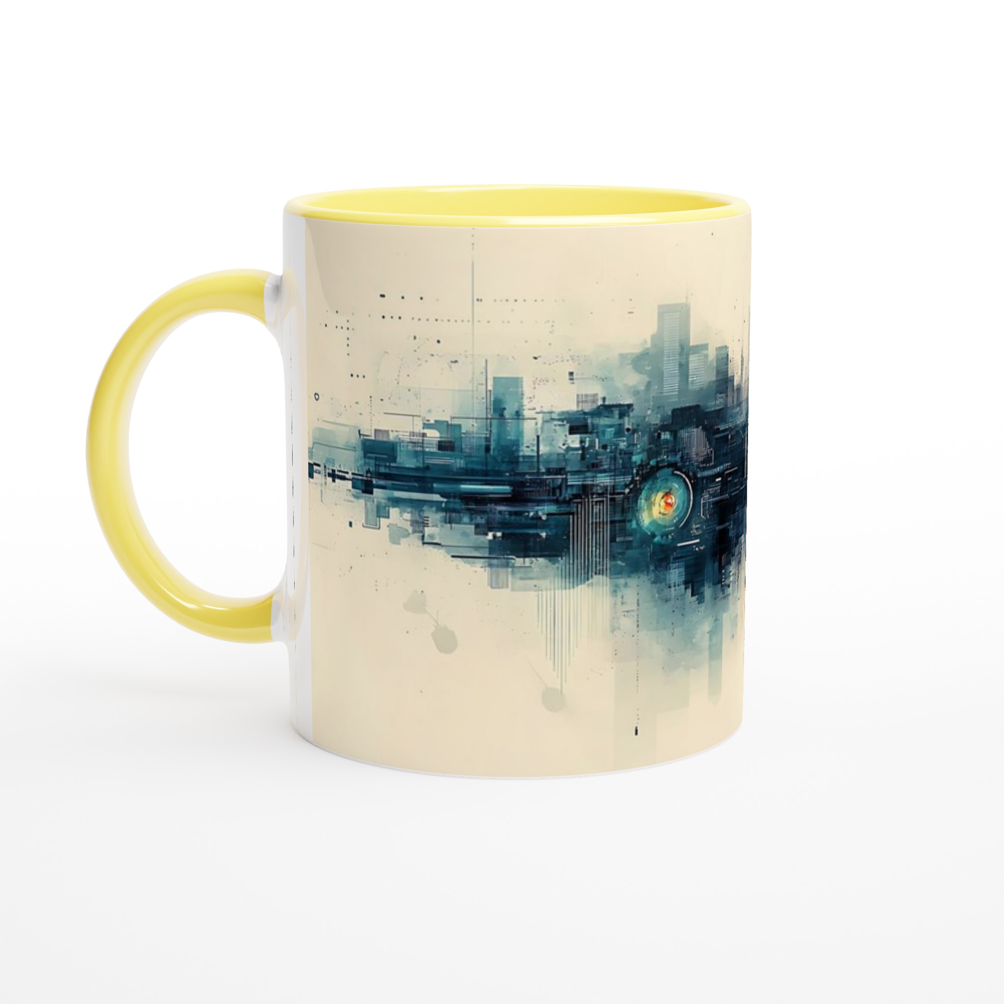 Abstrakt Stadsbild 11oz Keramikmugg – Välj bland 7 Livfulla Färger 3 5691179e-7c07-4fdc-94ee-827c54fbc484