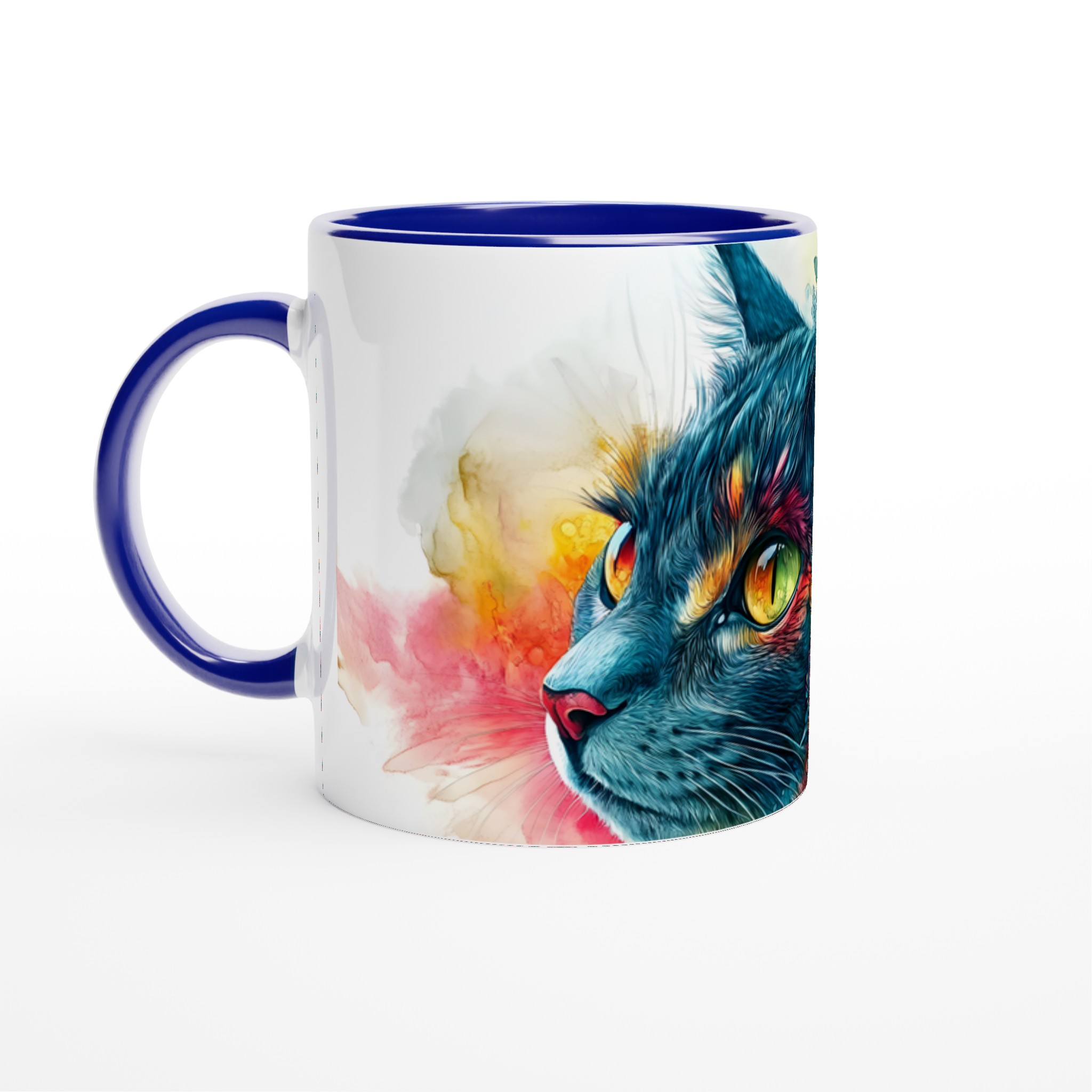 Färgsprakande Katt & Blomstermugg – 11 oz keramisk mugg för konstälskare 2 5699f194-1370-4837-bc8a-f2e8a71a526d