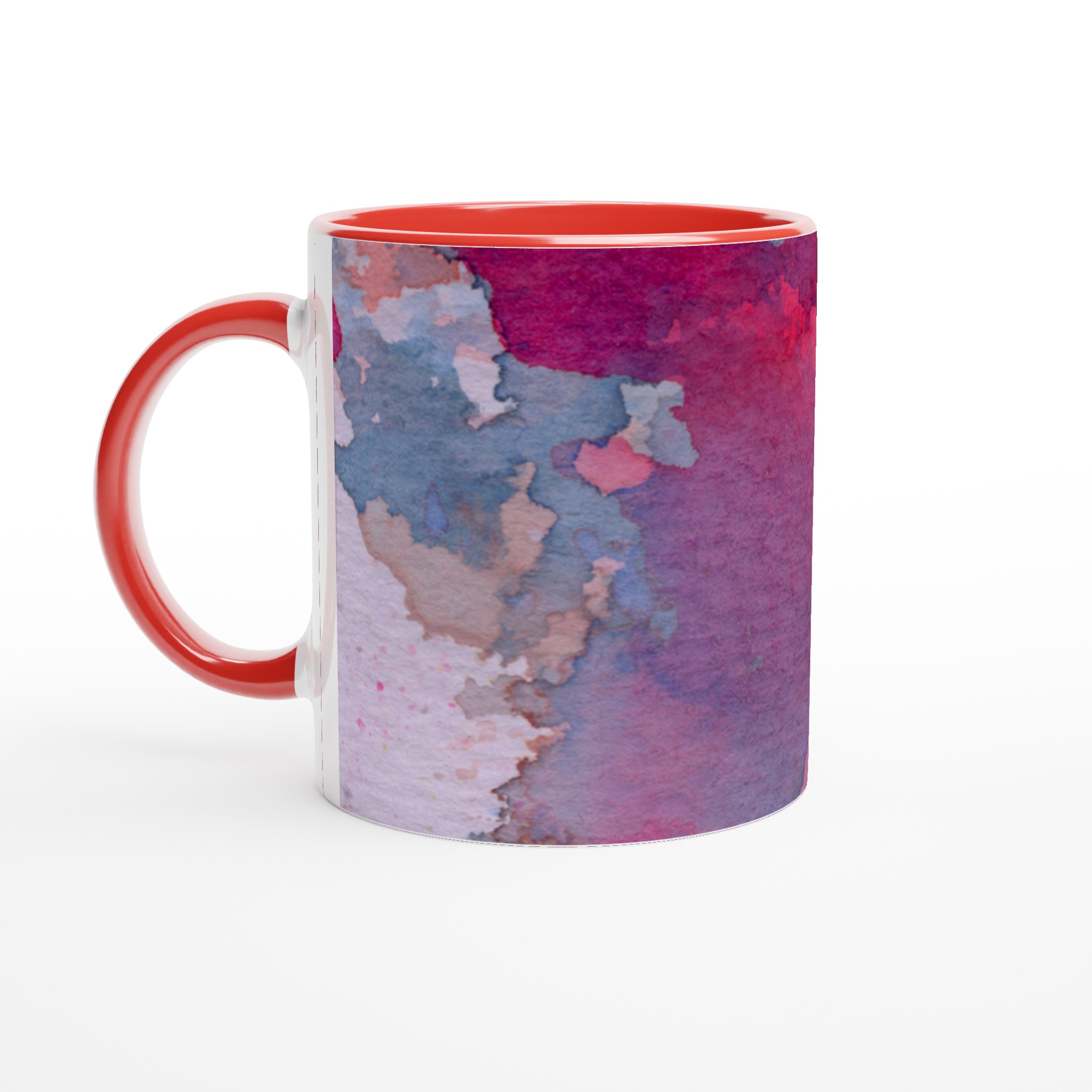 Vit 11oz keramisk mugg med konstnärlig vattenfärgsdesign i flera färgval 5 56b49961-abe9-46e7-b187-c1a95176210d