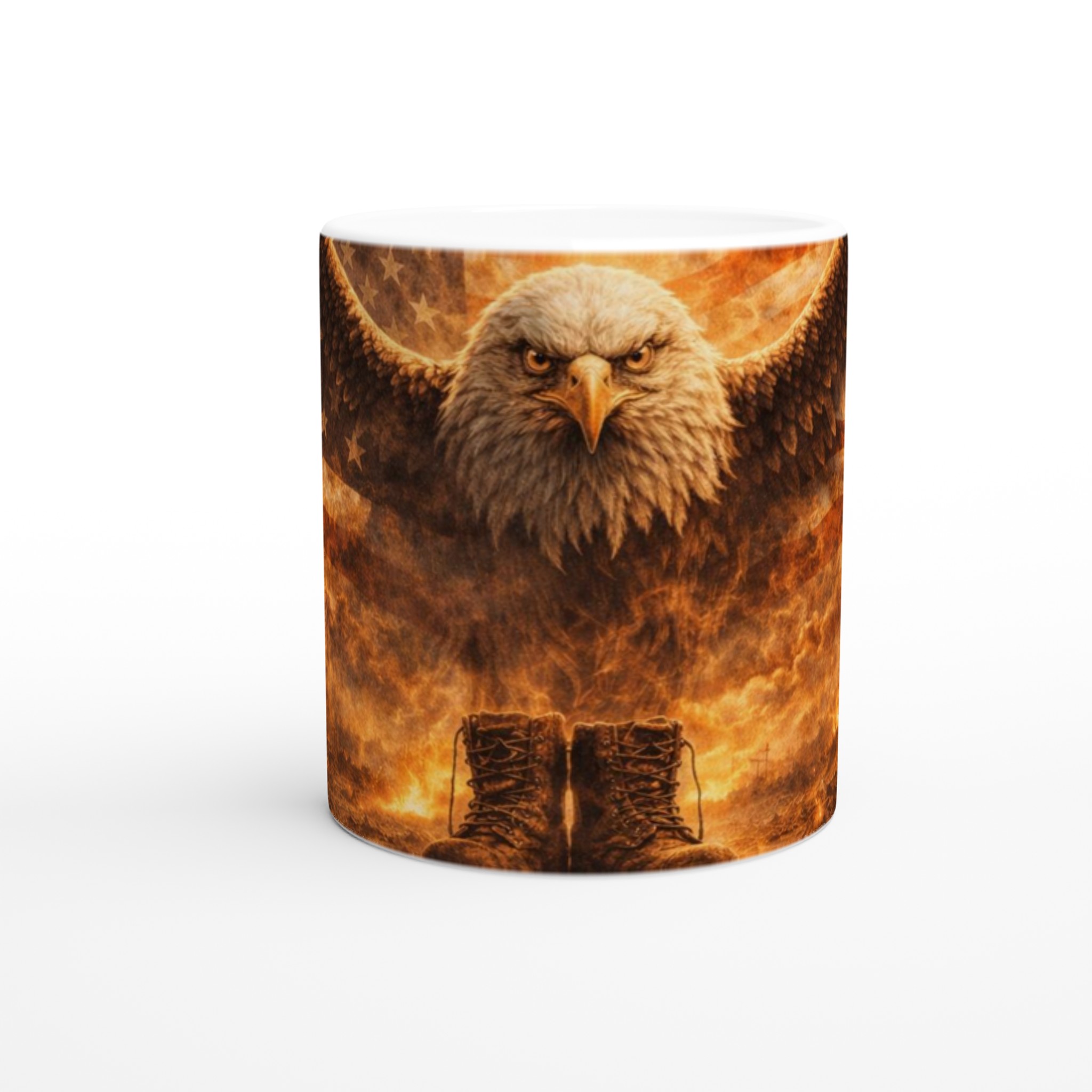 Vit 11oz keramisk mugg med majestätisk örn och patriotisk elddesign – välj bland färgstarka keramiska nyanser 8 56c75b44-fb23-4566-ada5-9f683ee49193