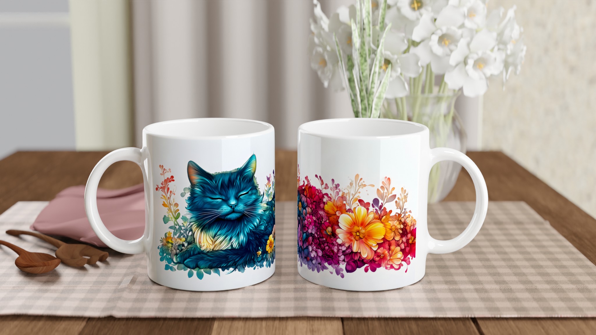 Magisk Katt & Blommande Trädgård 11oz Keramisk Mugg – Färgglad Konst för Din Fikastund 10 56e0d6a0-73d7-42b3-83d3-2ea6a8bdcc46
