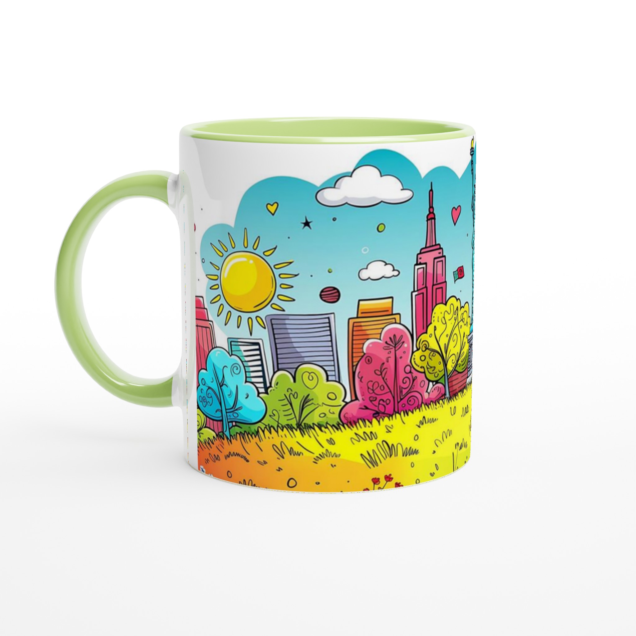 Färgsprakande Stadsillustration Mugg - New York Inspirerad Keramikmugg i 7 Livfulla Färger 7 56f535a9-34d7-4573-89c2-d457e4148f7d