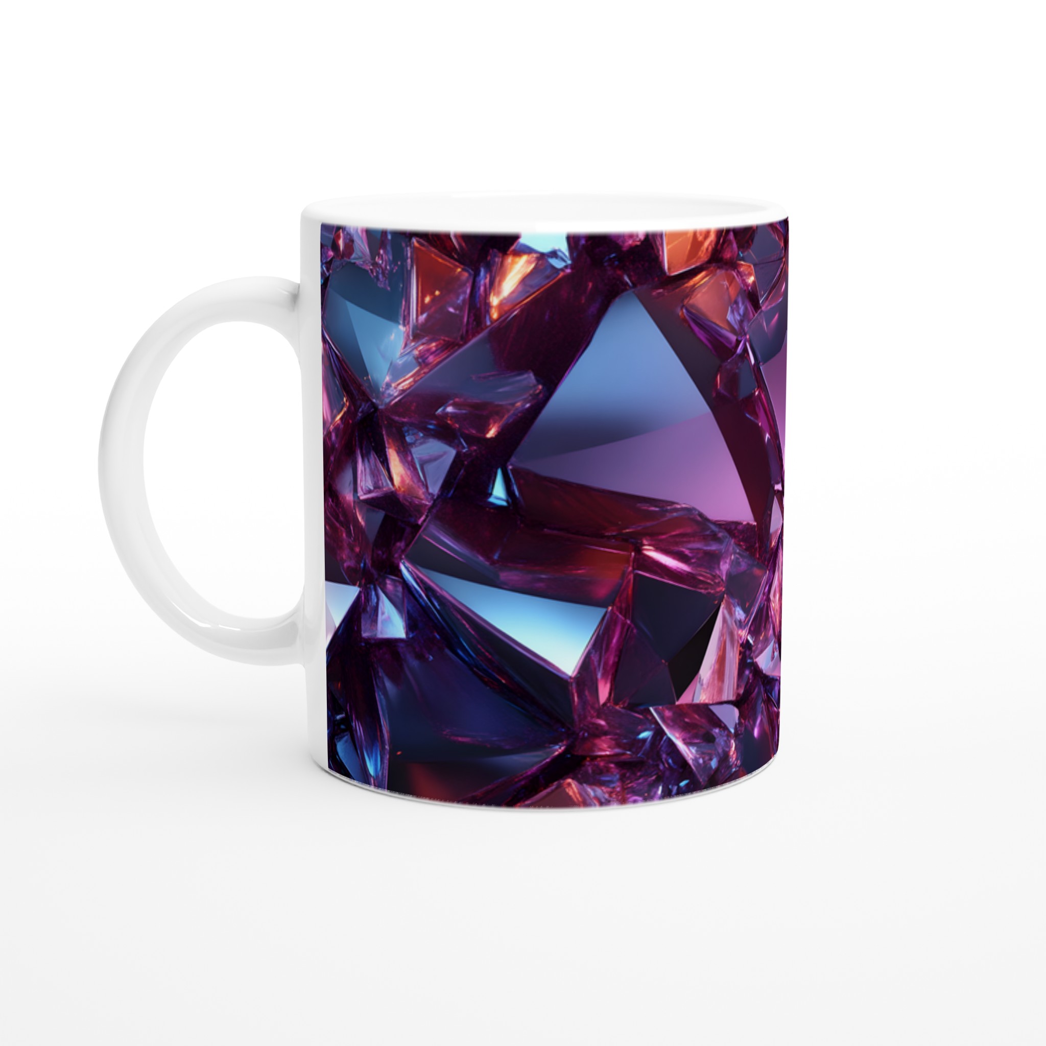 Abstrakt Kristallmugg: 11oz Keramikmugg med Glänsande Prismatisk Design i Valfri Färg 1 5745a12d-6faf-49f2-af5a-bfcdcee9ac2b
