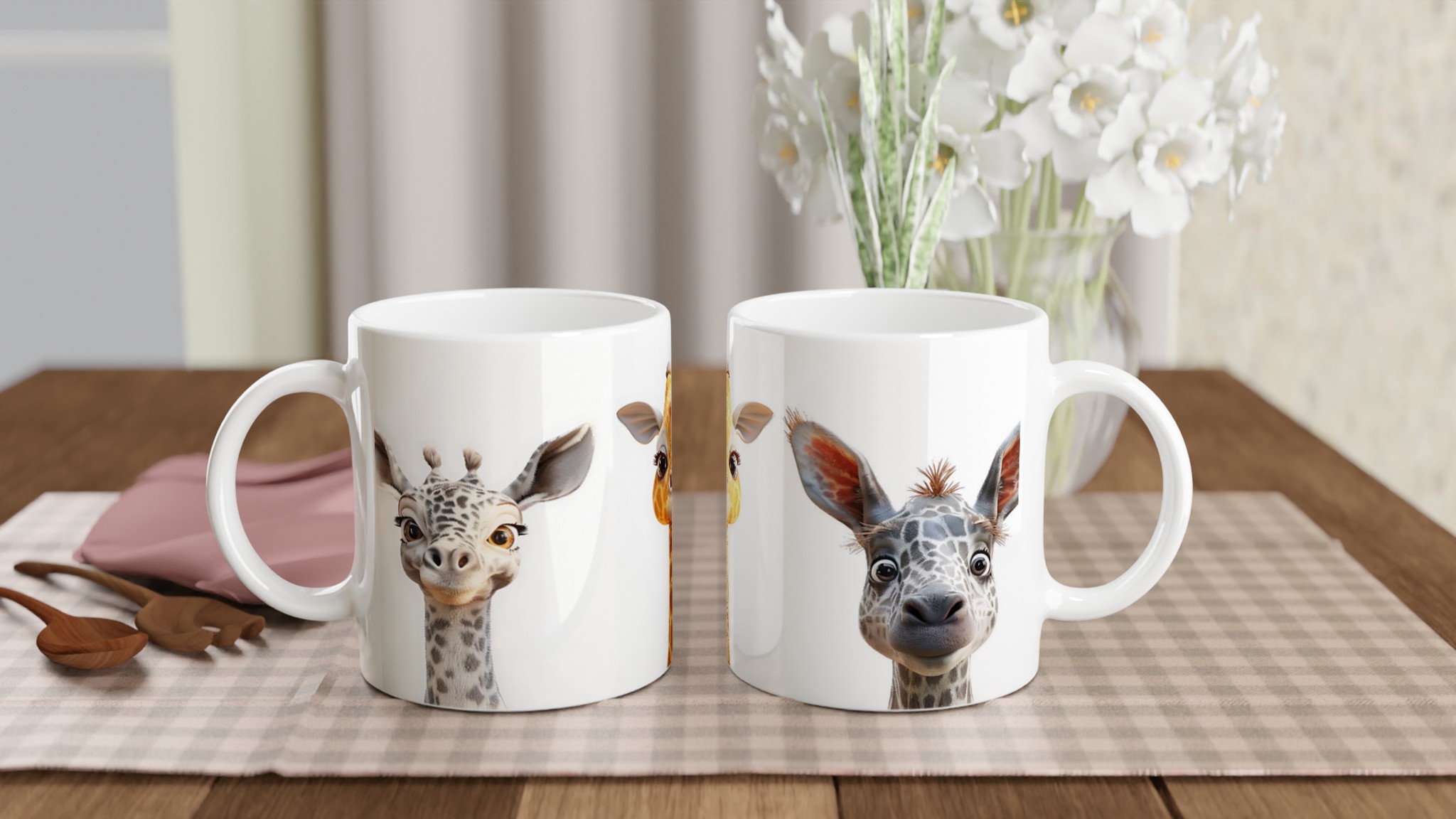 Söta Giraffkompisar – Personlig 11oz Keramikmugg i ditt val av sju livfulla färger 10 574f9f12-627b-4b12-b347-fb6e34705b51