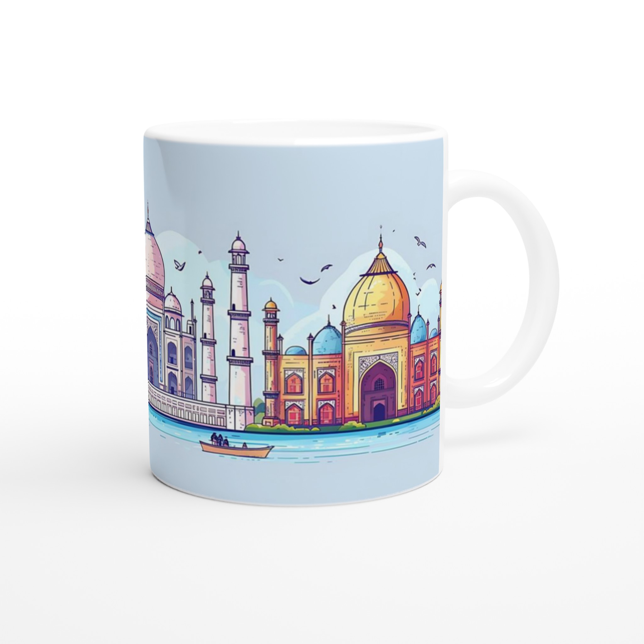 Indiska Ikoner Mugg: Historiska Landmärken i Pastell – 11 oz Keramikmugg 9 5750e828-ec90-49c0-abad-82d081b5a799