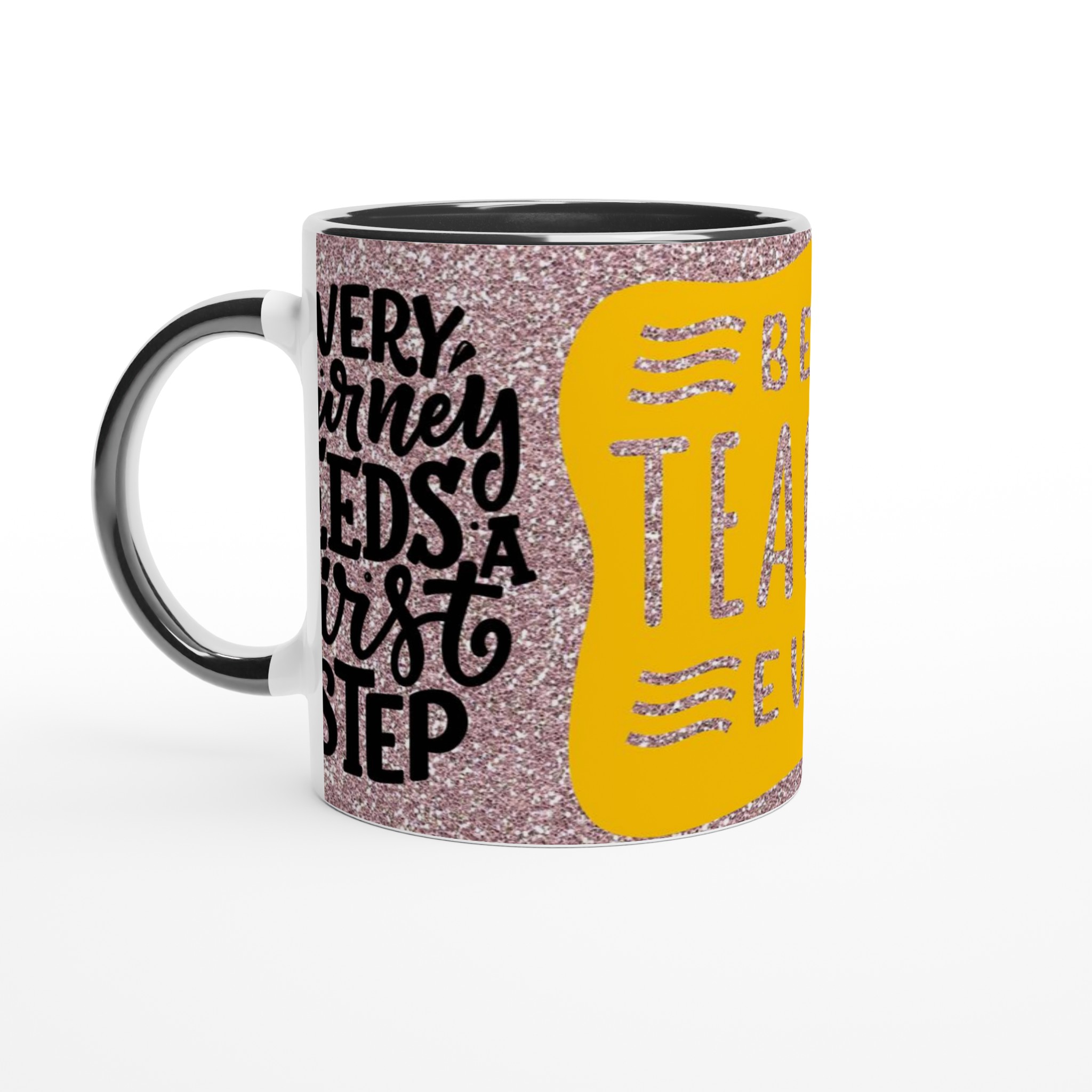 Vit 11oz keramisk mugg med glittrande hyllning till bästa läraren – välj bland sju färgglada keramiknyanser 4 575d5117-d42d-49bc-b899-817e907c4021