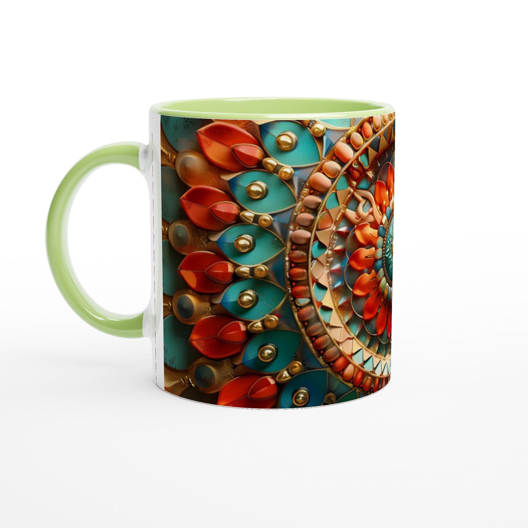 Mångfärgad Orientalisk Mandala Keramikmugg – 11 oz Vit Mugg för Livliga Tryck 7 576ebef4-0ffc-4f42-b76f-360dc7888cfb
