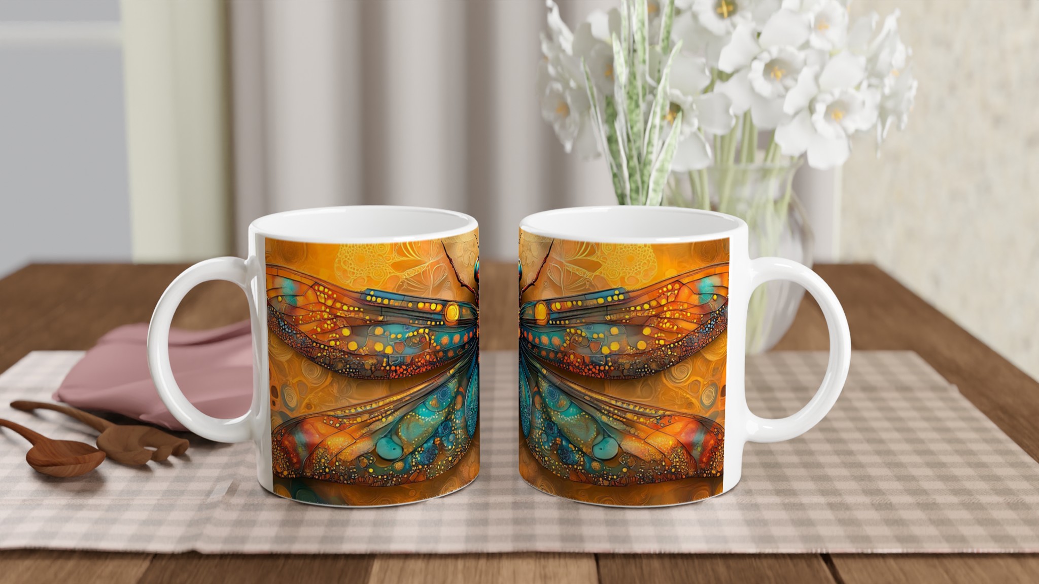 Abstrakt Trollslända Kaffemugg – Färgstark Keramikmugg för Vardagsglädje 10 57752b18-d27f-46f8-8ec9-d7390c3740a8