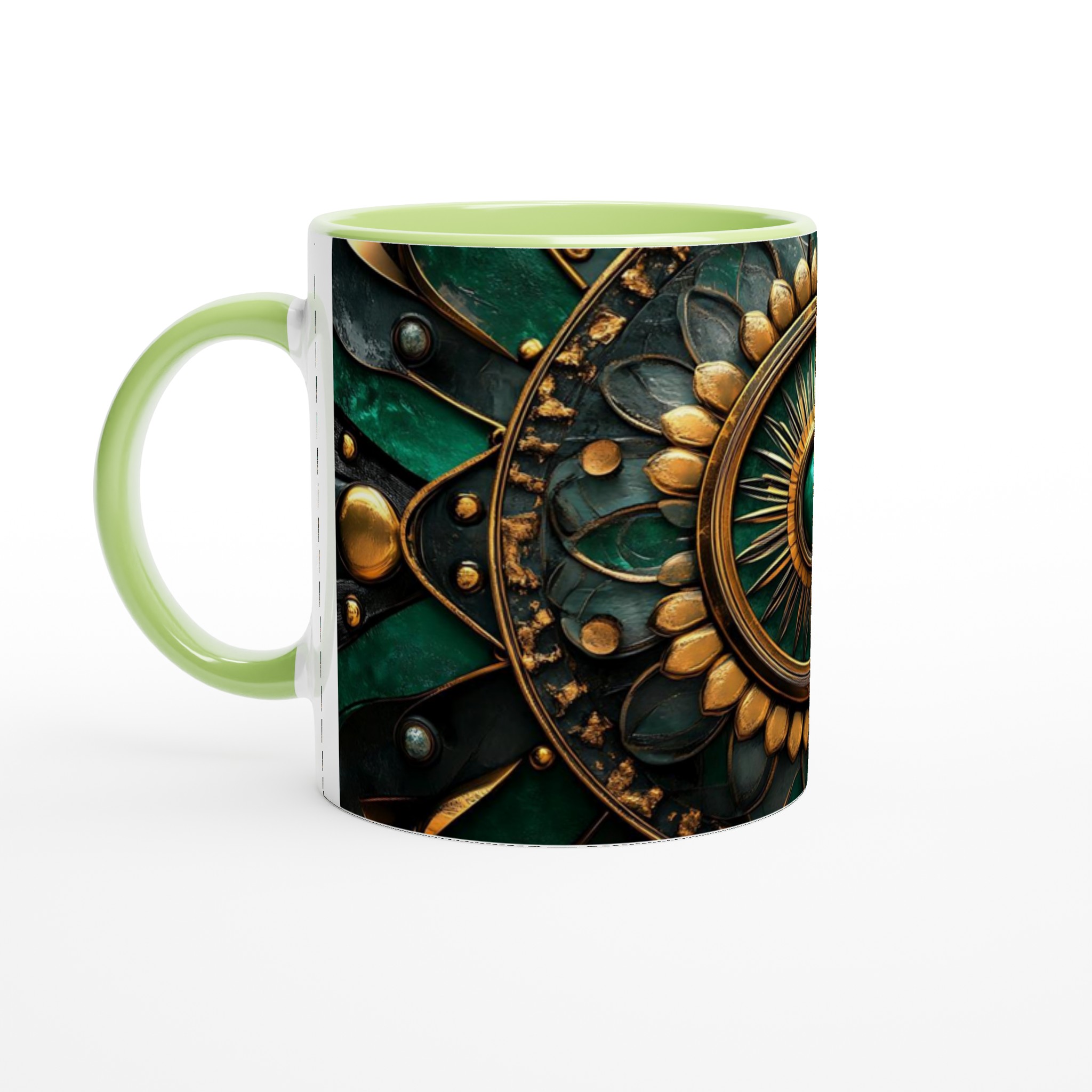 Mångfärgad 11oz Keramisk Mugg: Konstnärlig Design i Guld & Smyckesgrönt – Välj Din Favoritfärg! 7 57c34c19-4a98-4a75-90fc-4980861ea0e8