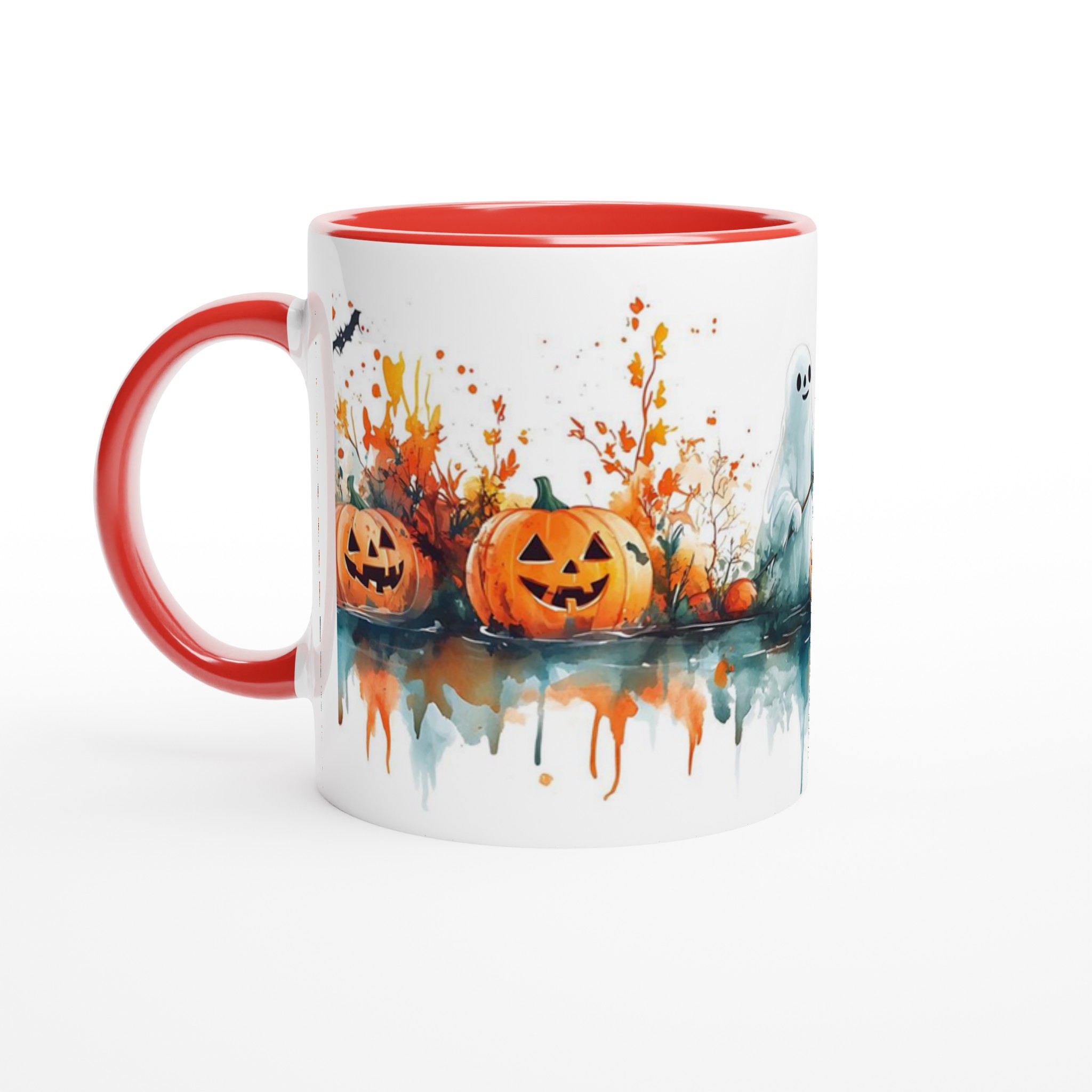 Bus eller godis? Spöket och Pumpan 11oz Keramisk Mugg – Färgglad Halloween Akvarell 5 57e196d7-2ec8-441c-9cd4-e0989325d166