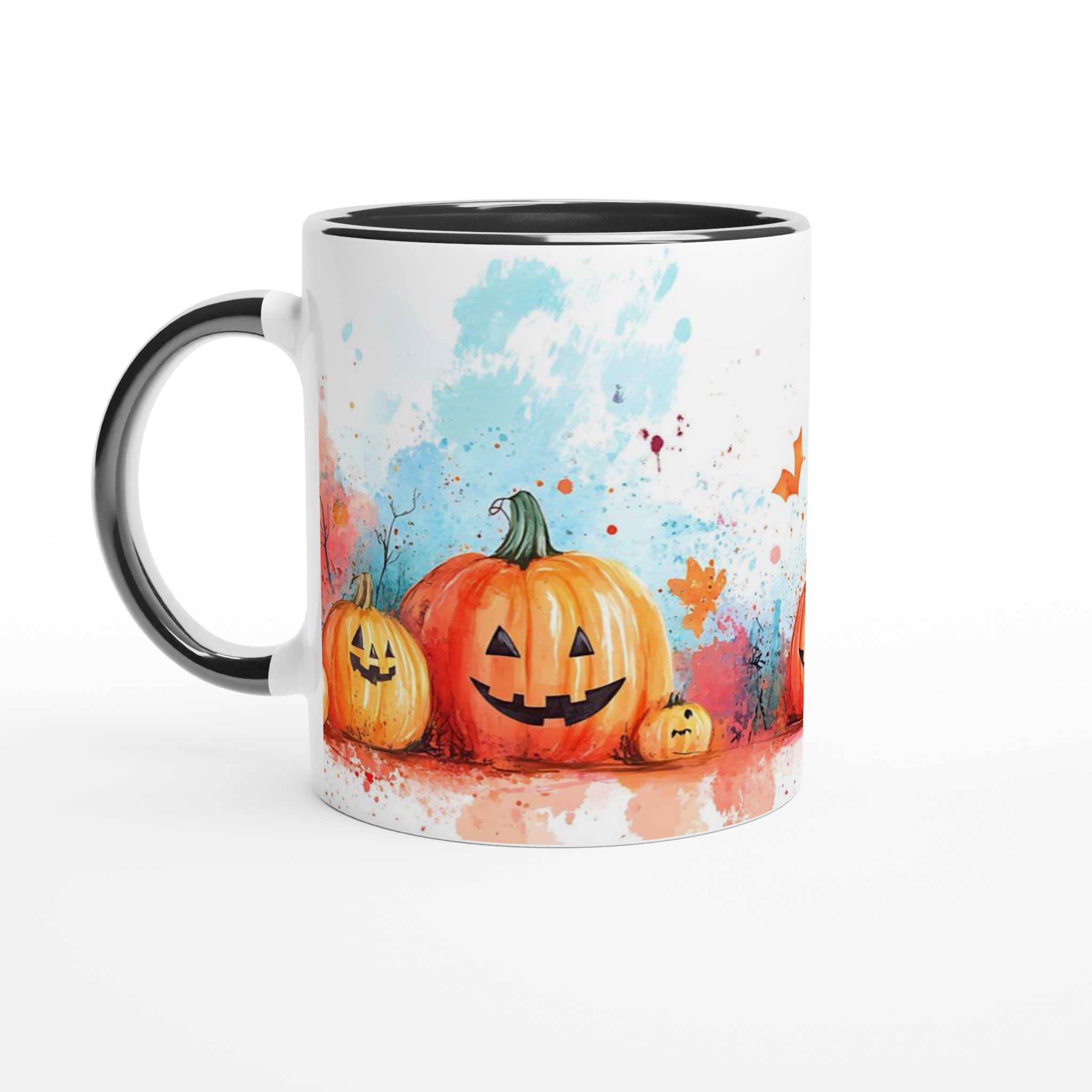 Lekfull Halloween Pumpa Mugg - Keramisk Kopp med Akvarell-inspirerad Design i Ditt Val av Färg 4 57e60f8a-fb4e-4617-9c7d-cc2f87e9558e