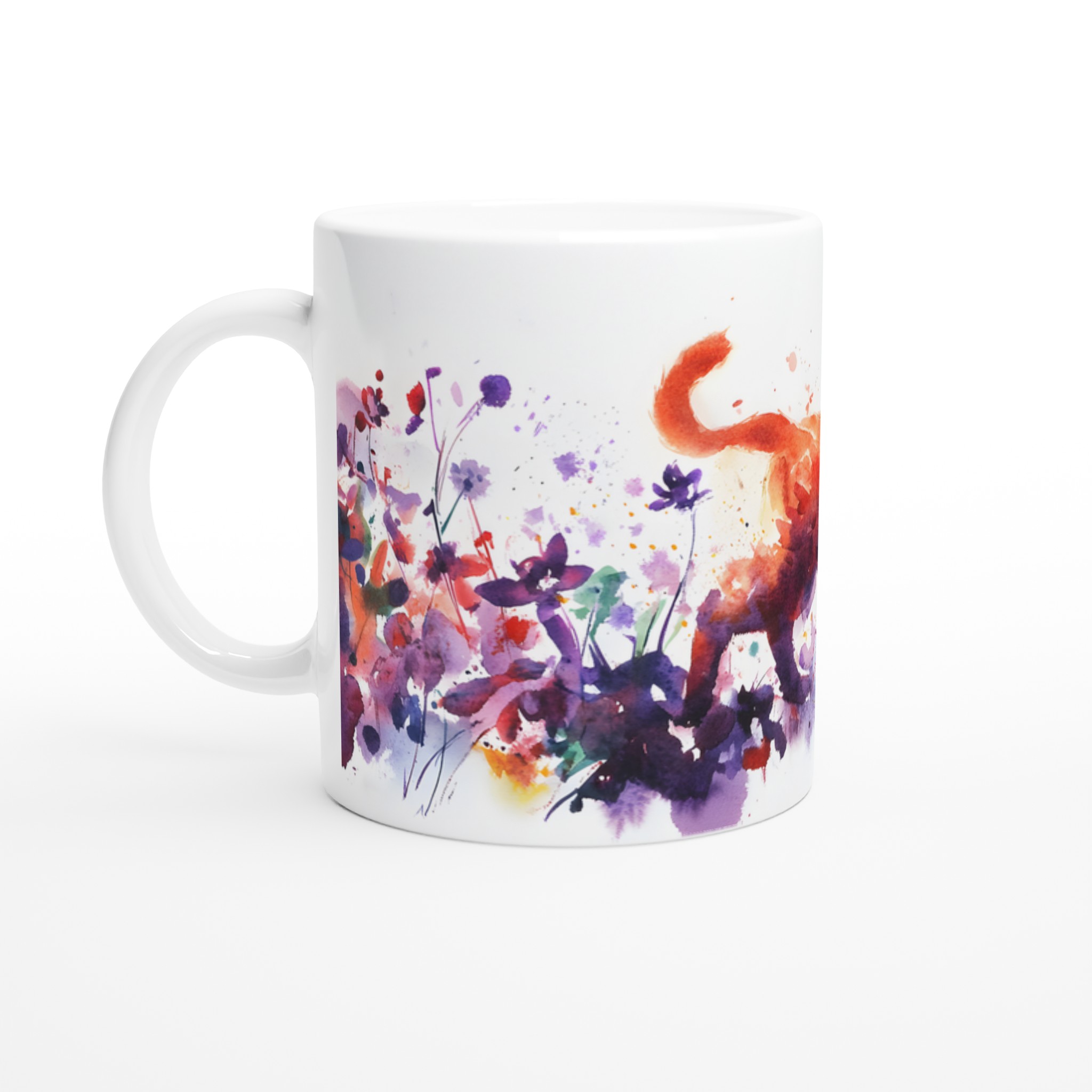 Konstfull Katt & Blommor - Akvarell Mugg | Välj bland 7 Färgstarka Keramikmuggar 1 5830e742-8d54-4115-89ab-7c1a0b3c6c1e