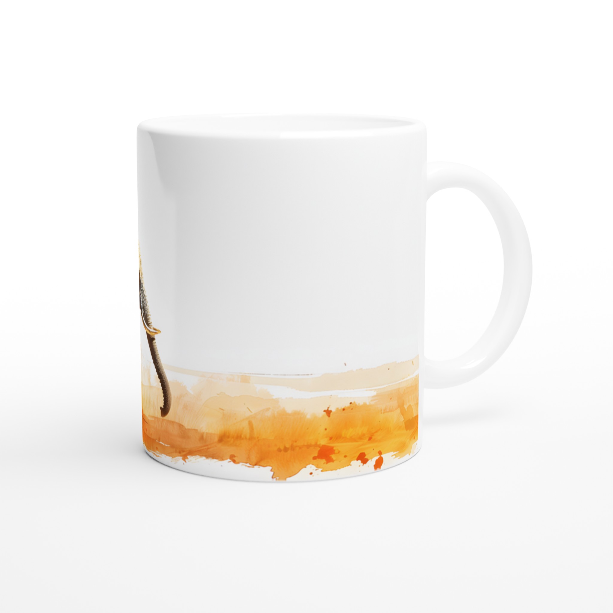 Mugg "Safari Elegans": Akvarellinspirerad Elefant i Livfull Orange – 11 oz Keramikmugg 9 584dc1fa-834a-4523-834e-0f2c5fce7a31
