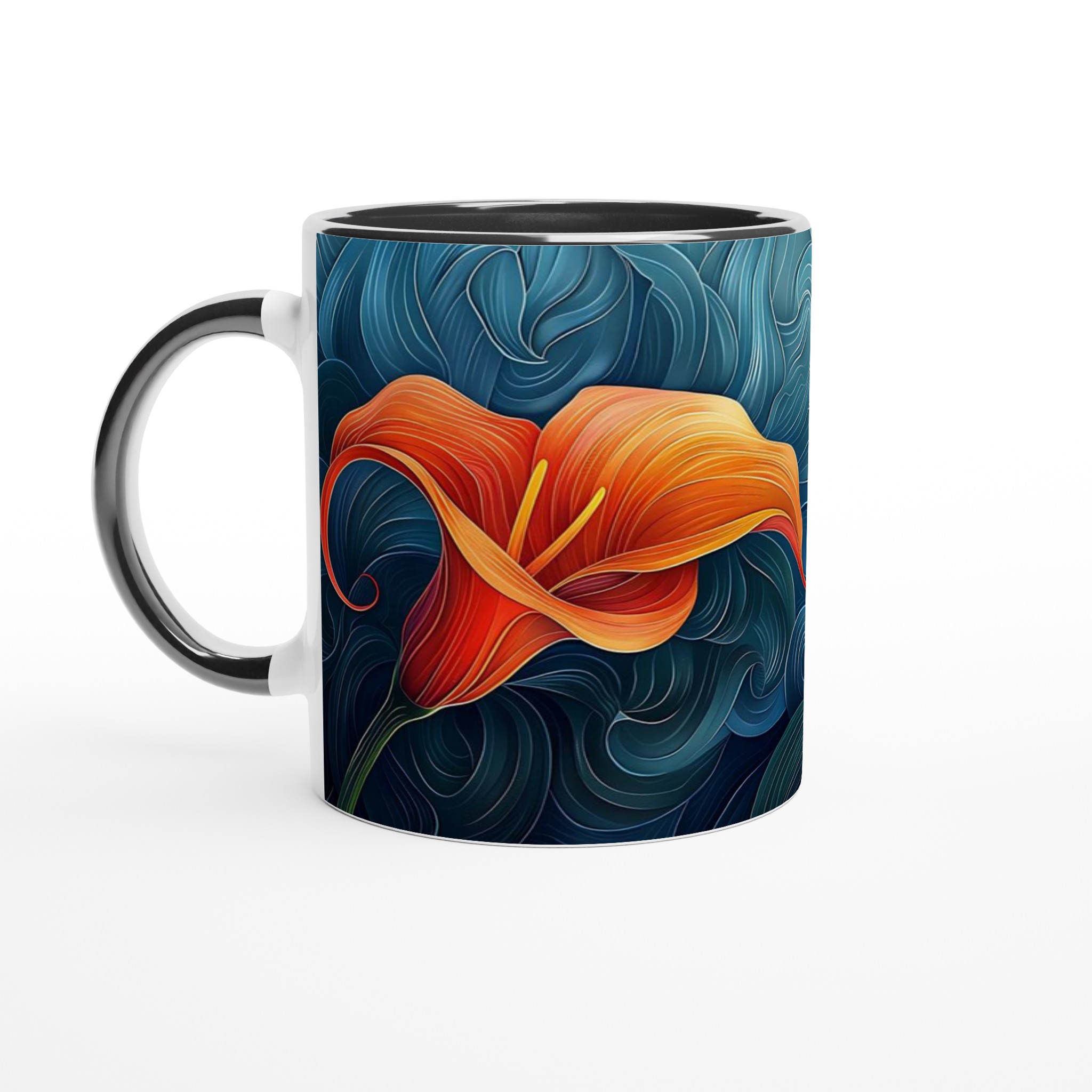 Abstrakt Blomsterprakt Mugg – Vågmönstrad Keramikmugg i Levande Färger, 11oz 4 5864c4f6-0d48-47af-867e-ca60ae63cfa9