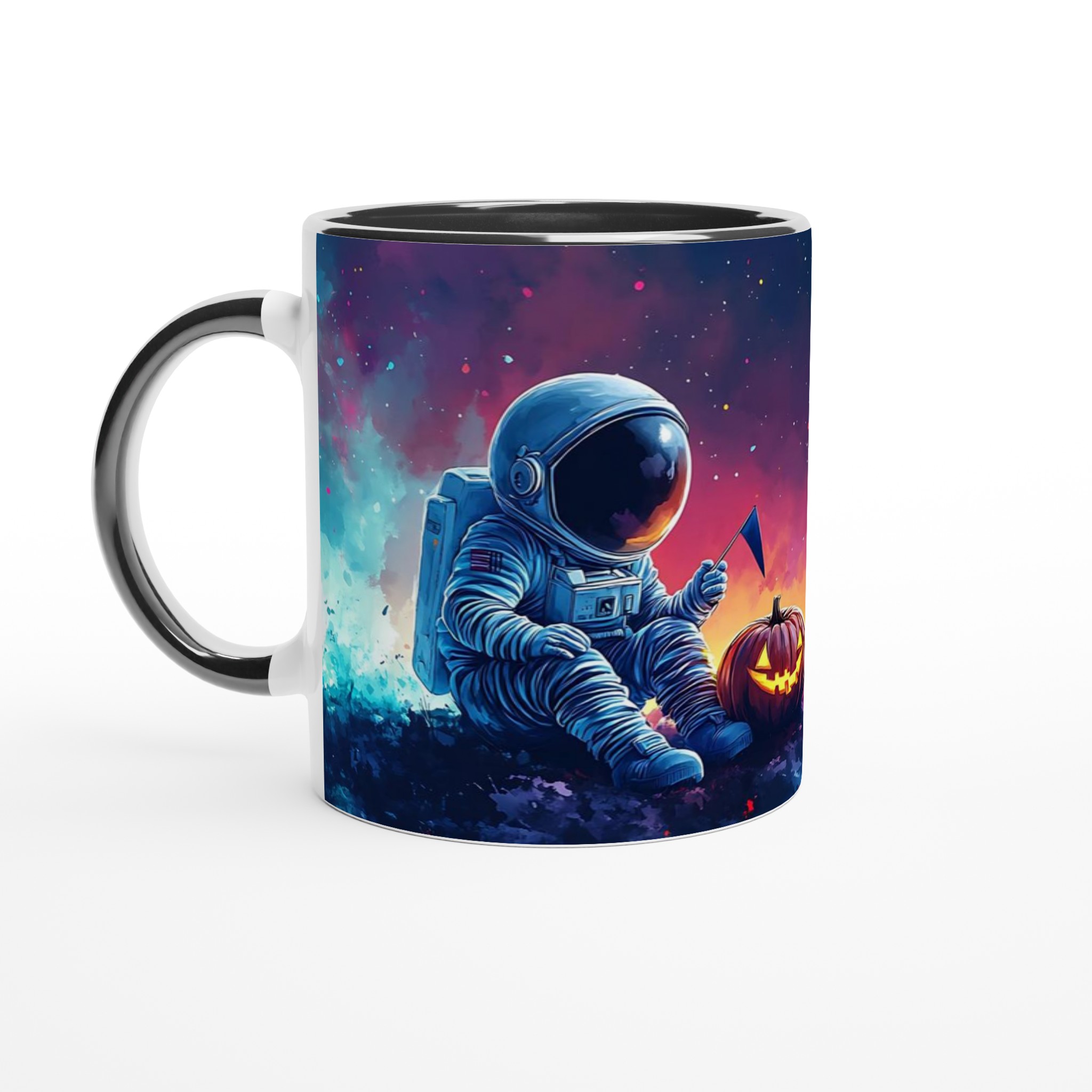 Kosmisk Halloween: Astronaut & Pumpa 11oz Keramisk Mugg – Välj bland 7 Livfulla Färger! 4 5895b7cd-bf5e-4668-ace2-5af45126233c