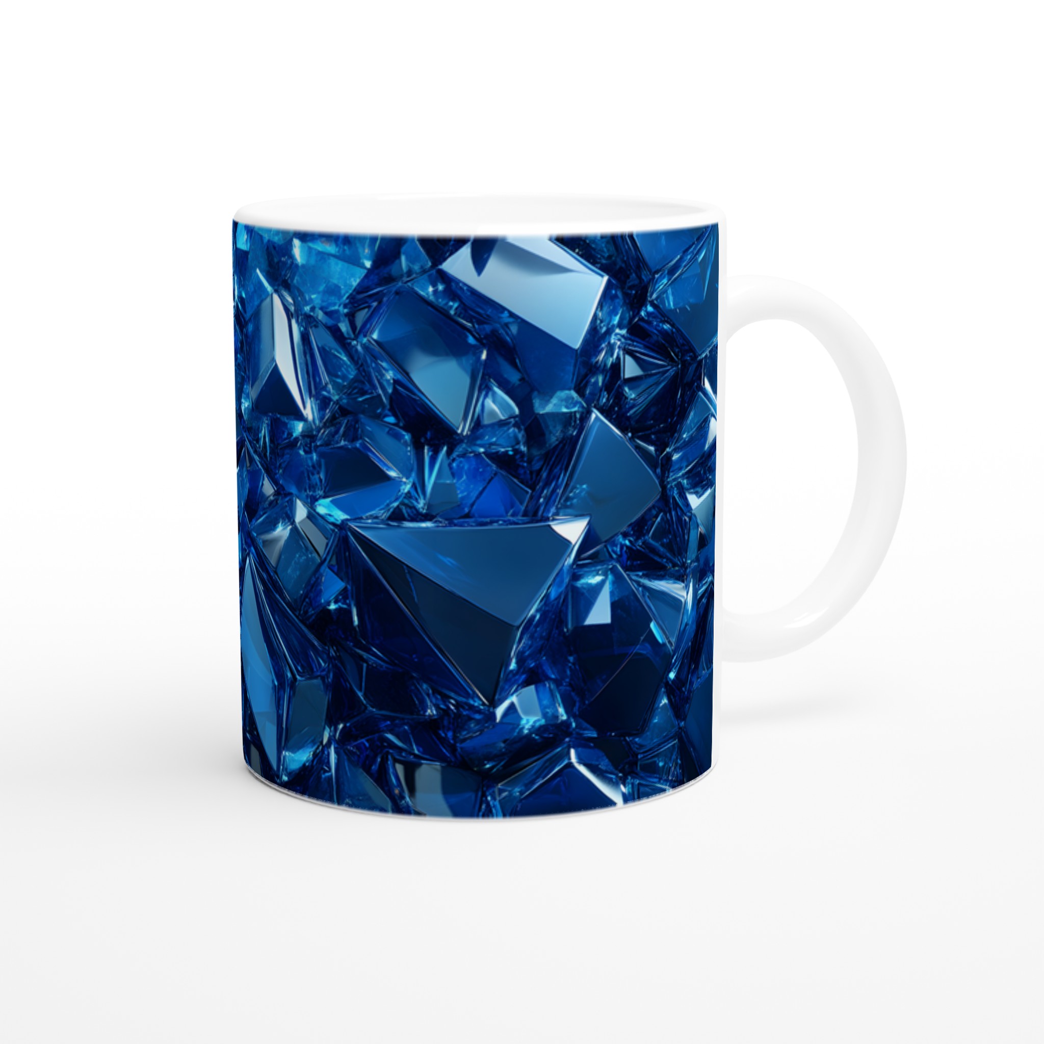 Glänsande Blå Iskristall 11oz Keramisk Mugg – Geometrisk Design för Din Favoritdryck 9 589cd73b-fd75-4e12-8f9d-c4628d19be77