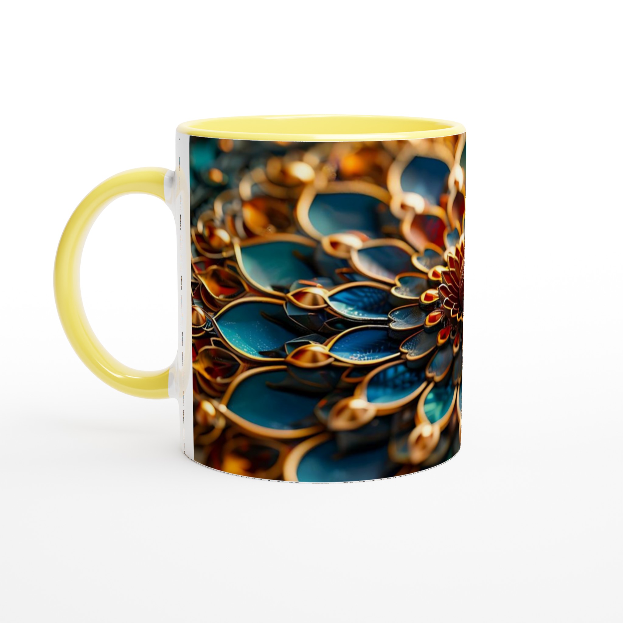 Zen Mandala Mugg – 11oz Keramisk Kaffemugg med Lugnande Design i Blått & Guld 3 58d17d2f-1ba1-4985-99bc-b29c9035678f