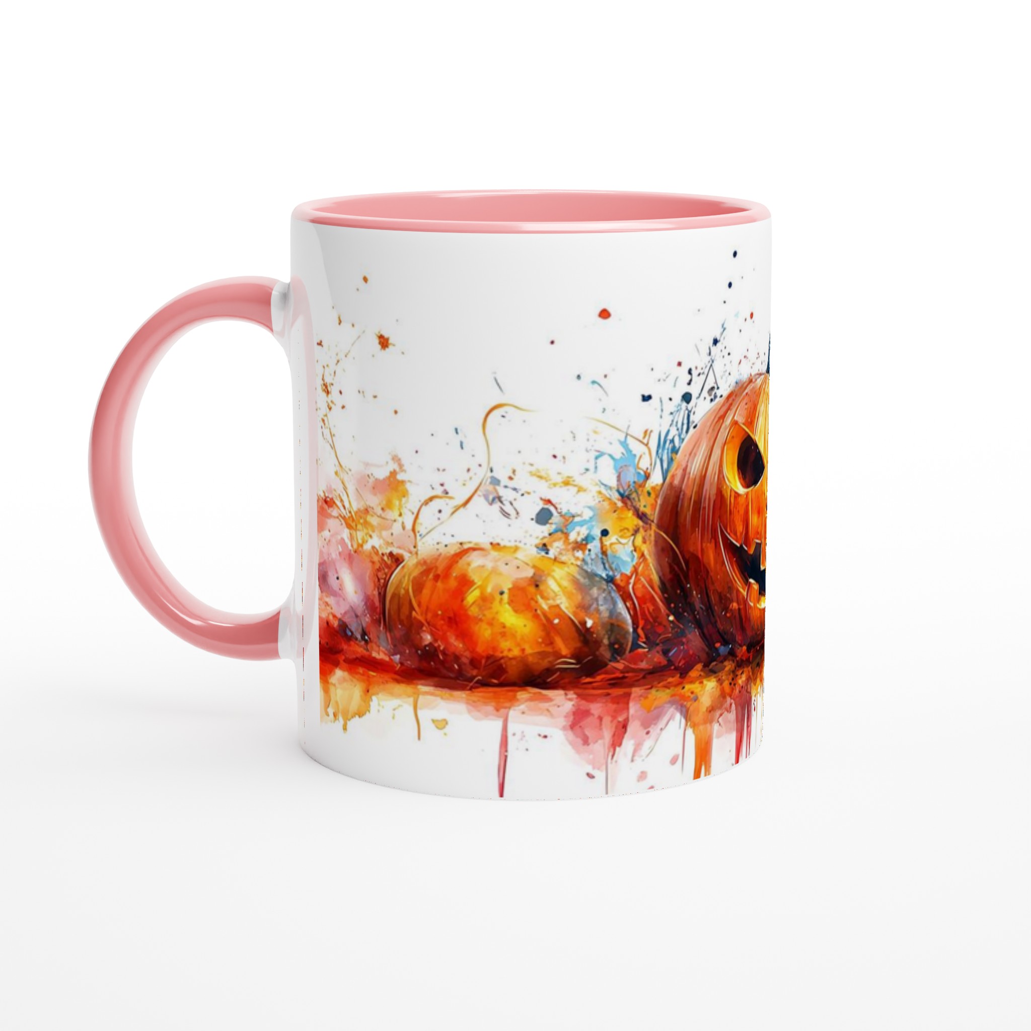 Spöklik Akvarell Halloween Mugg - Skrämmande Pumpa Design i Livfulla Färger, 11oz Keramik 6 58ef1f72-4b90-4624-b8a6-e5167eb15f83