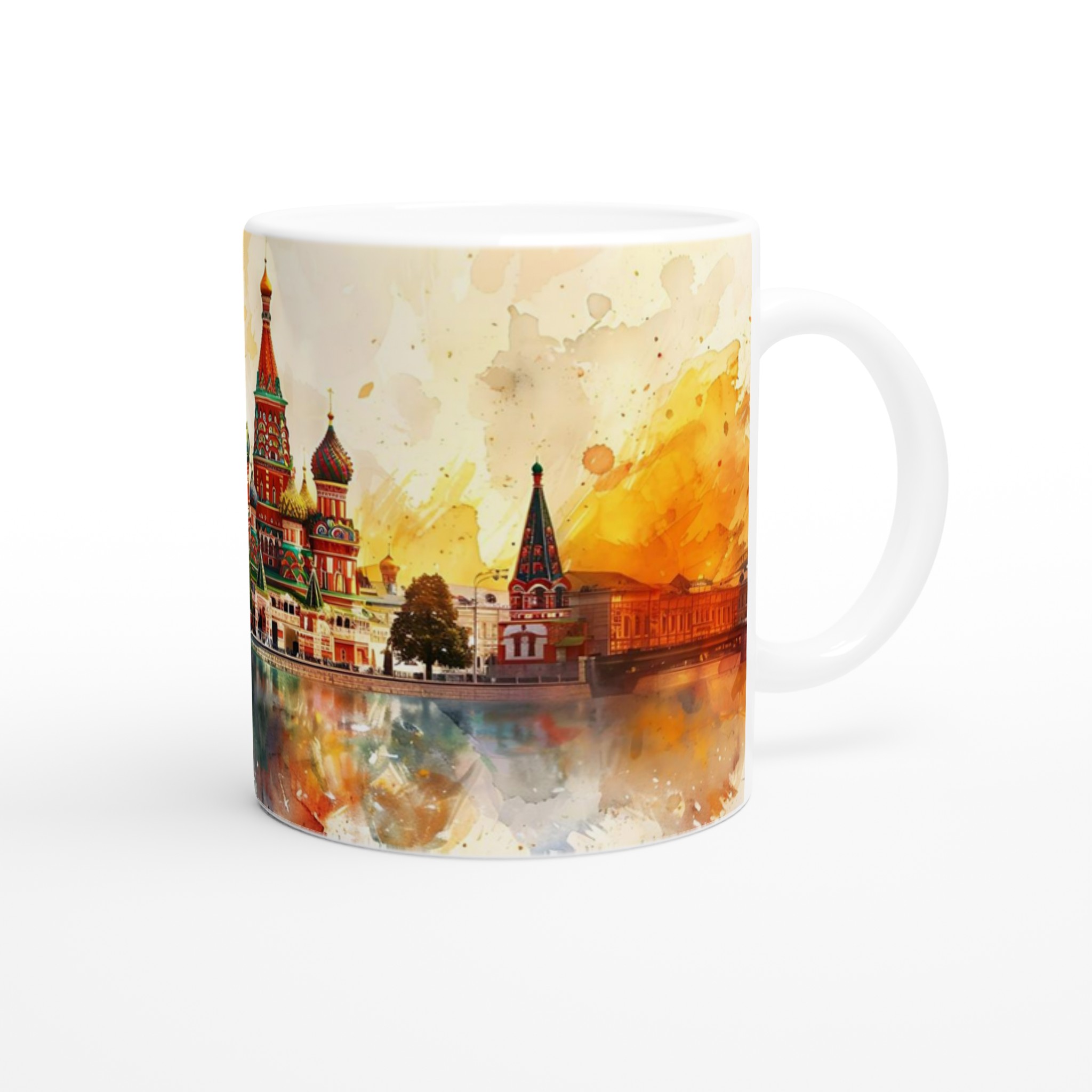 Konstnärlig St. Basil's Katedral Mugg - Akvarellprakt i din hand, 11 oz 9 593a7951-ca32-415c-af3f-97f51ad6ca86