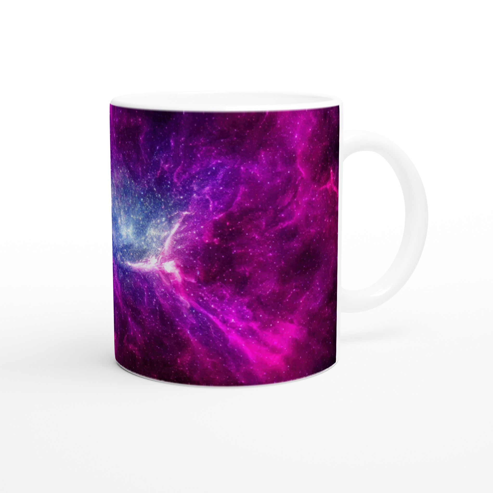Vit 11oz keramisk mugg med galaxinspirerat motiv – välj din favoritfärg för en unik start på dagen 9 595abcc9-fefc-43c2-af55-10570a3102f8