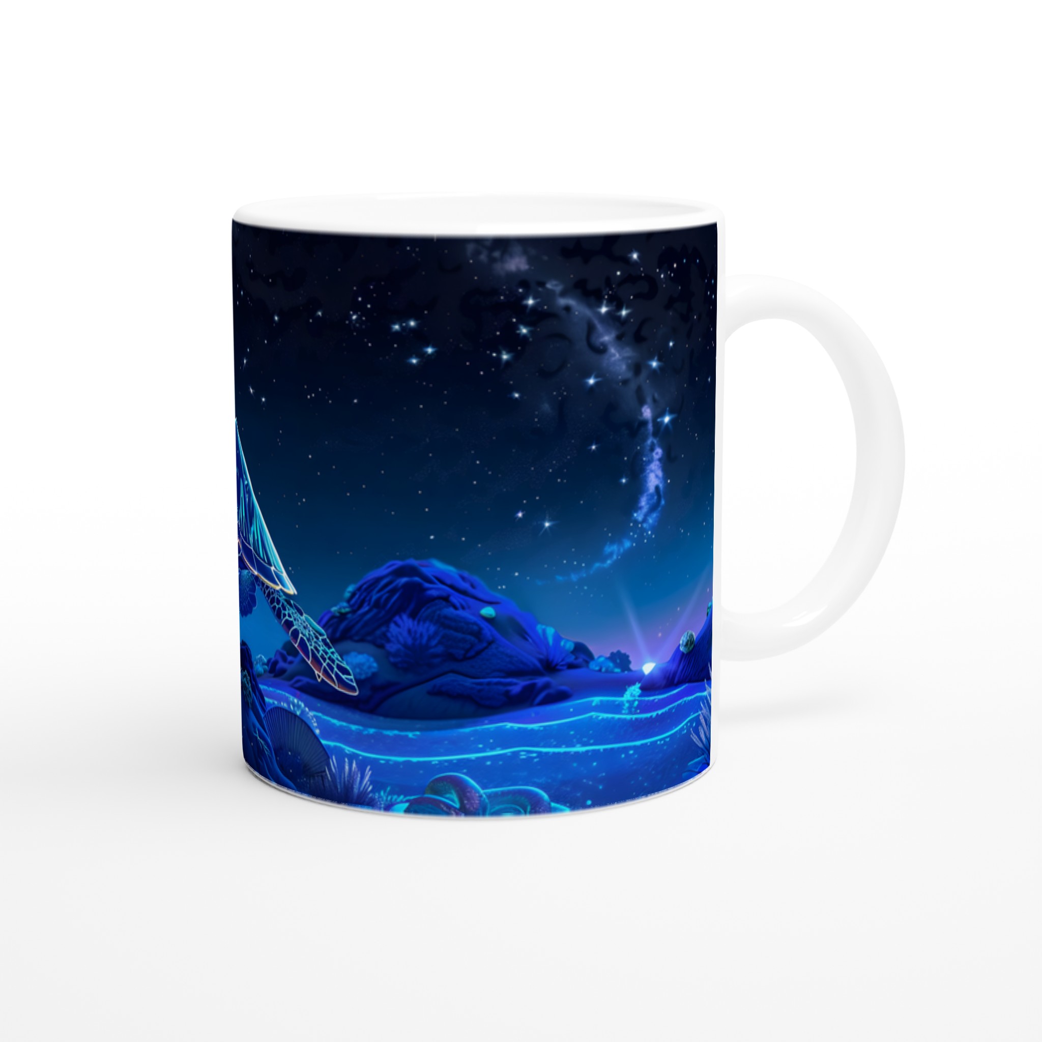 Kosmisk havssköldpadda 11oz keramikmugg – Drömsk nattmotiv i ditt val av färg 9 596ed5b6-1ad3-454f-83c4-eb687f881136