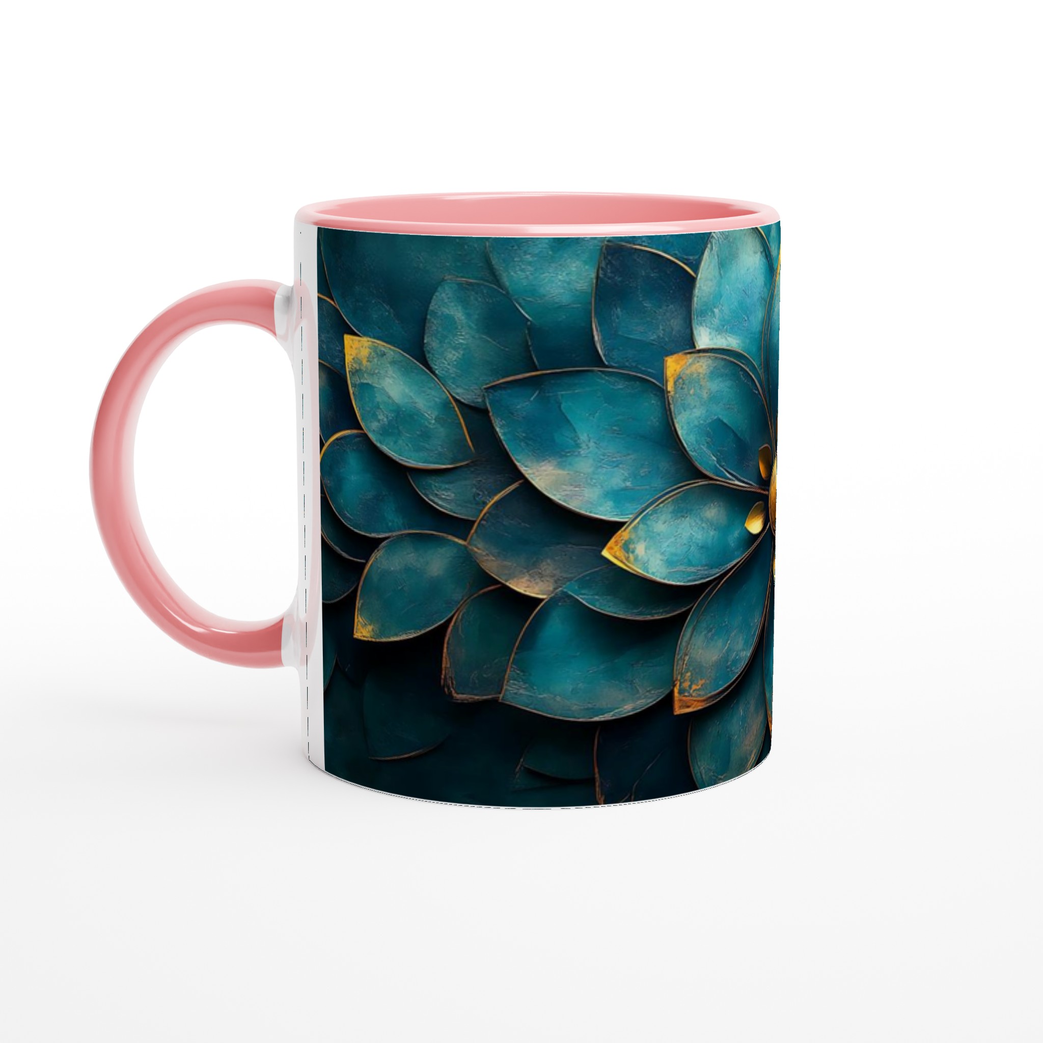 Lyxig Lotusmugg – Blågrön & Guld Keramisk Kaffemugg, 11oz – Välj din färg! 6 5970be77-ca58-4edb-9321-69e4cac31d1b
