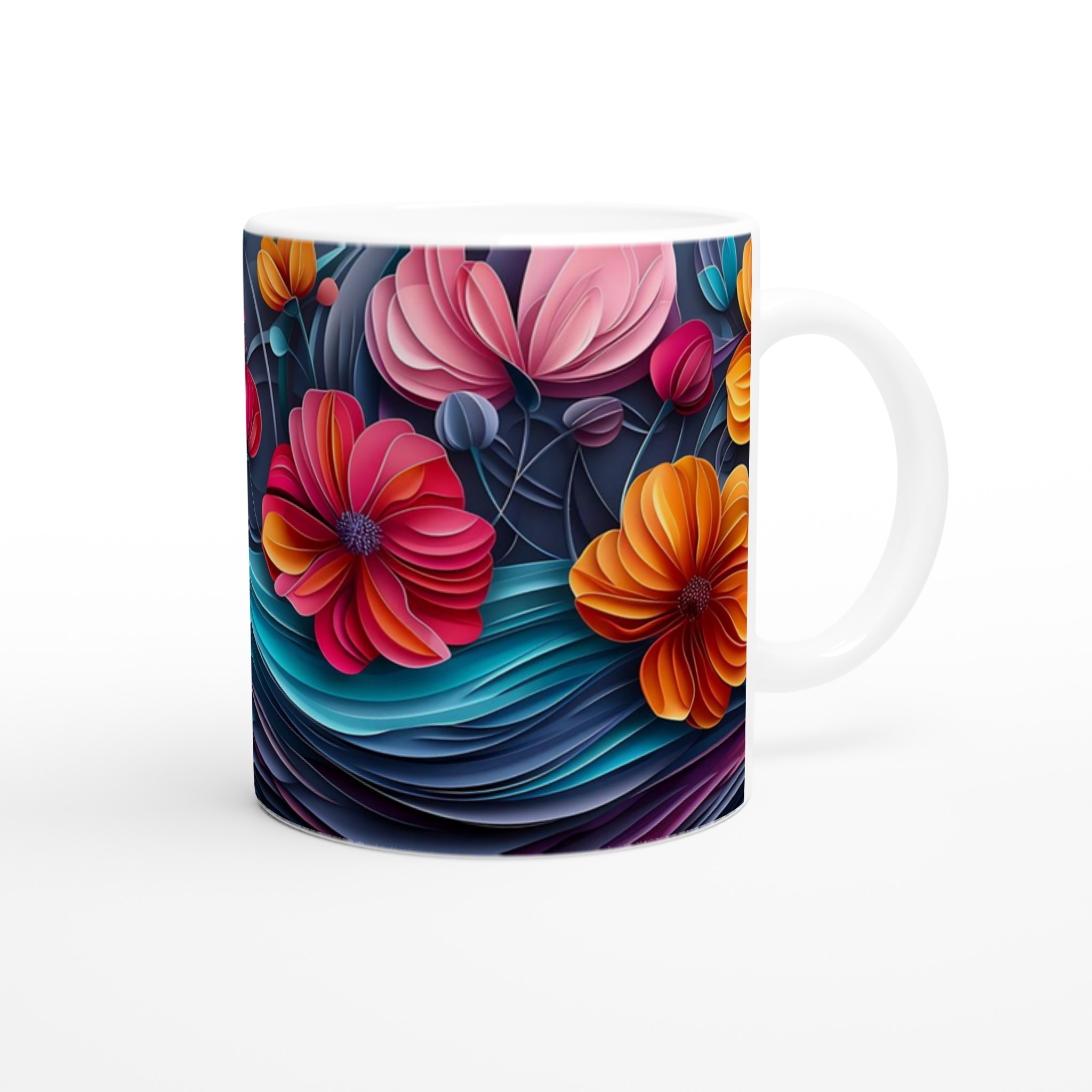 Konstfull 11oz Keramisk Mugg: Levande 3D-blommor i Färgstarka Nyanser – Välj Din Favoritfärg! 9 59d3f07b-9942-4a1d-a0cd-b66afec874f6